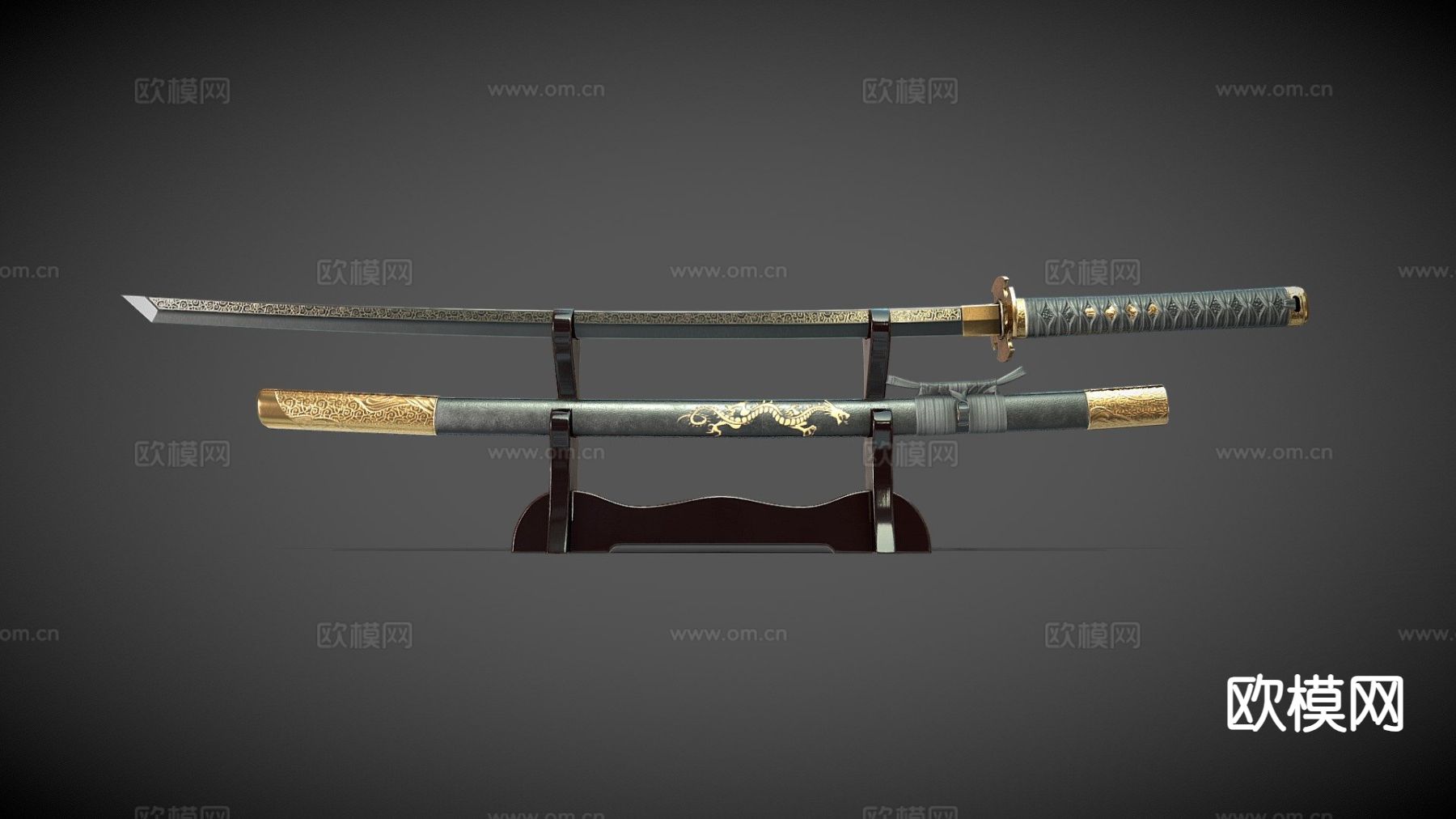 武士刀su模型下载（渲染图2）