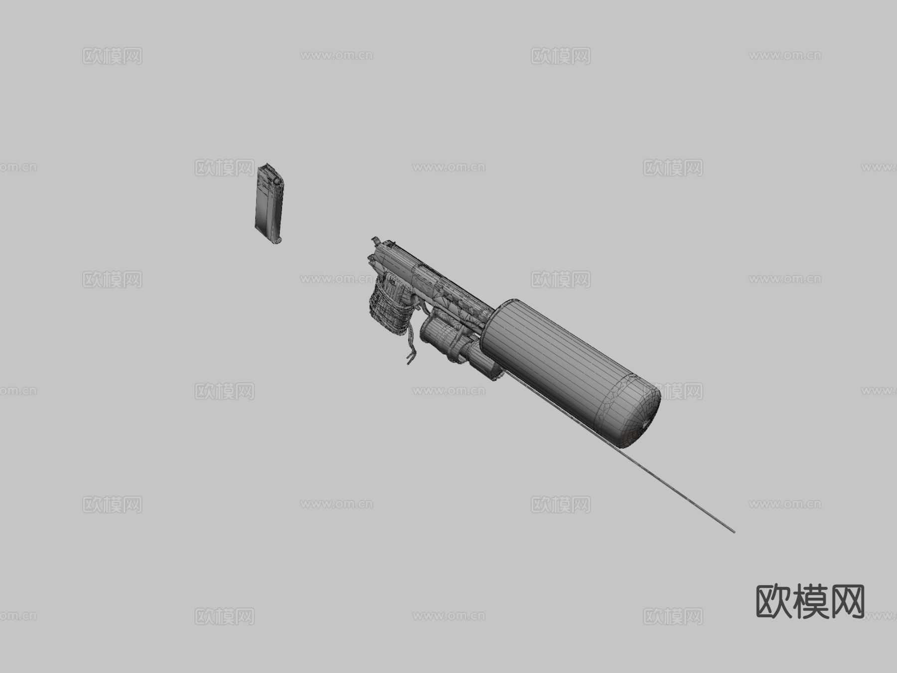 气枪su模型下载（渲染图1）