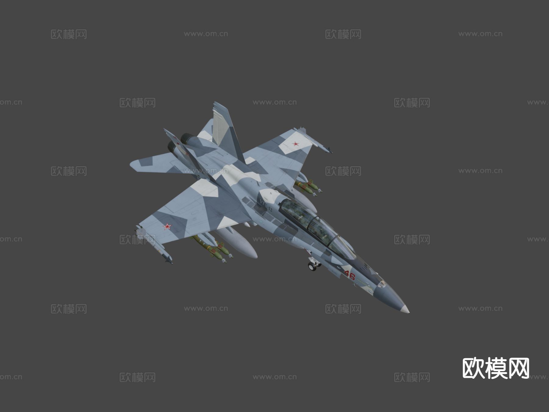 大黄蜂战斗机 轰炸机su模型下载（渲染图5）