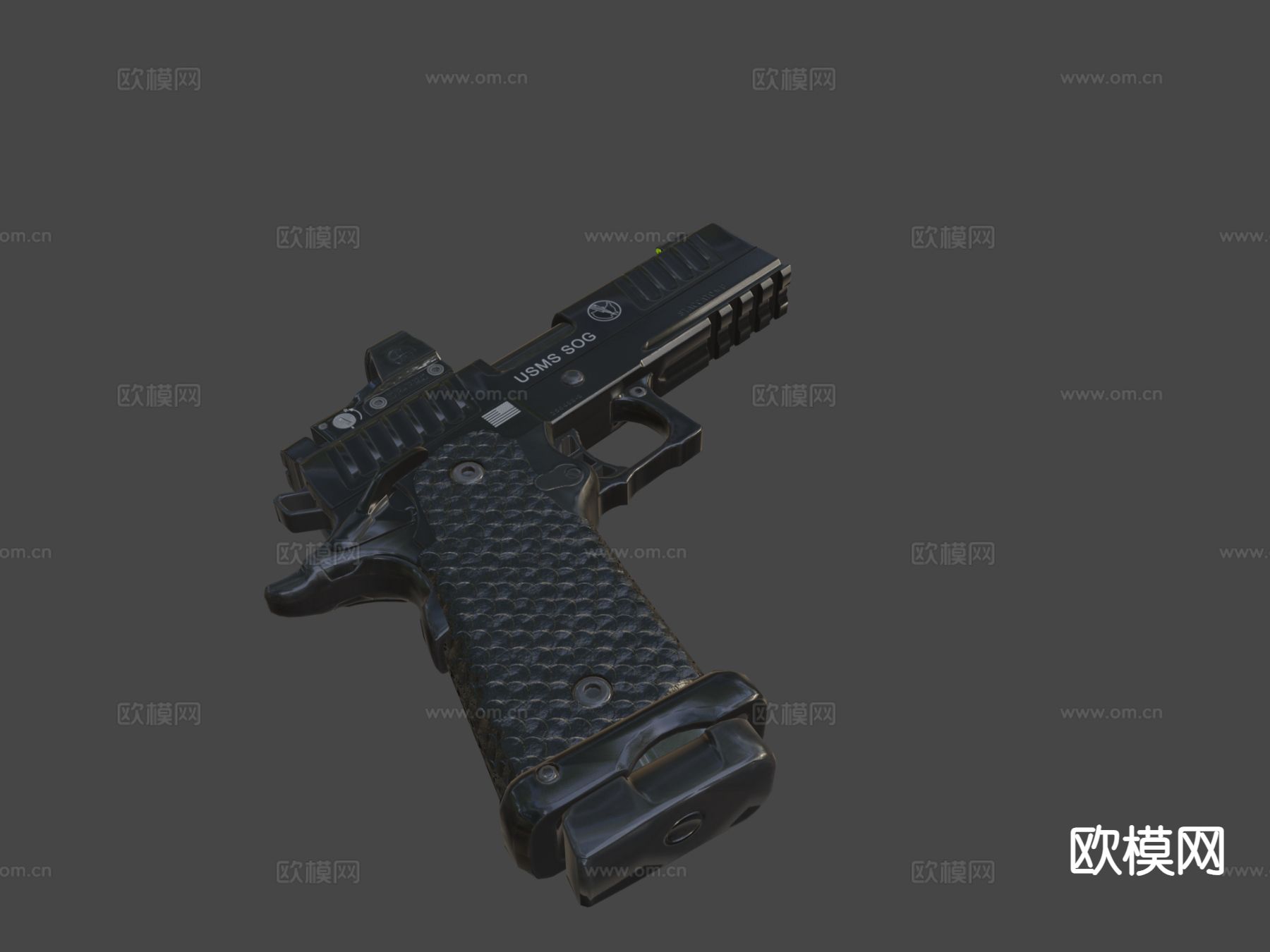 手枪 枪支 枪械su模型下载（渲染图4）