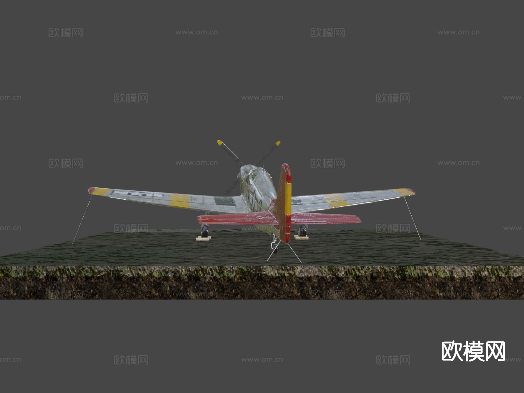 野马战斗机 轰炸机su模型下载（渲染图6）