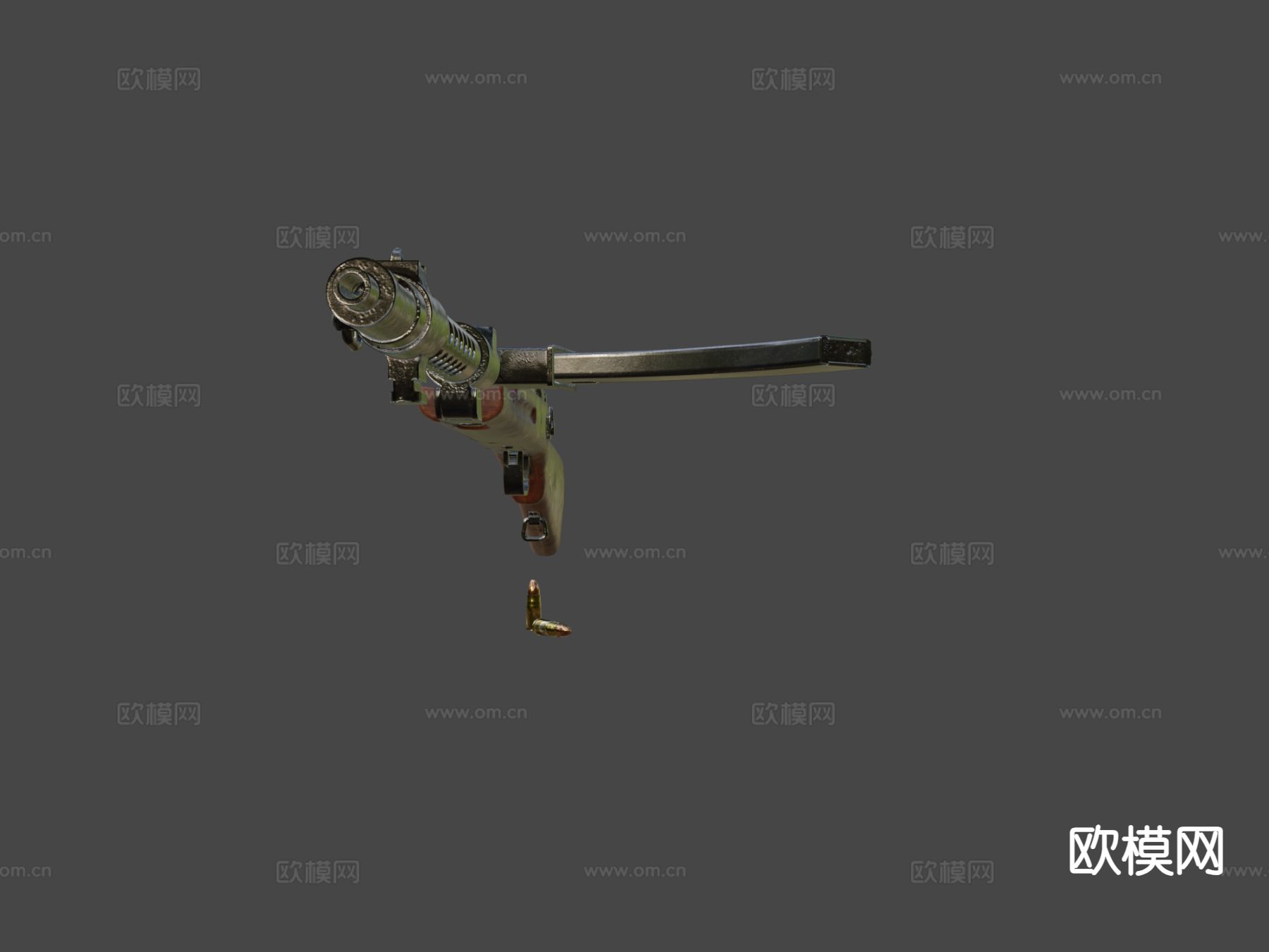 型冲锋枪su模型下载（渲染图4）