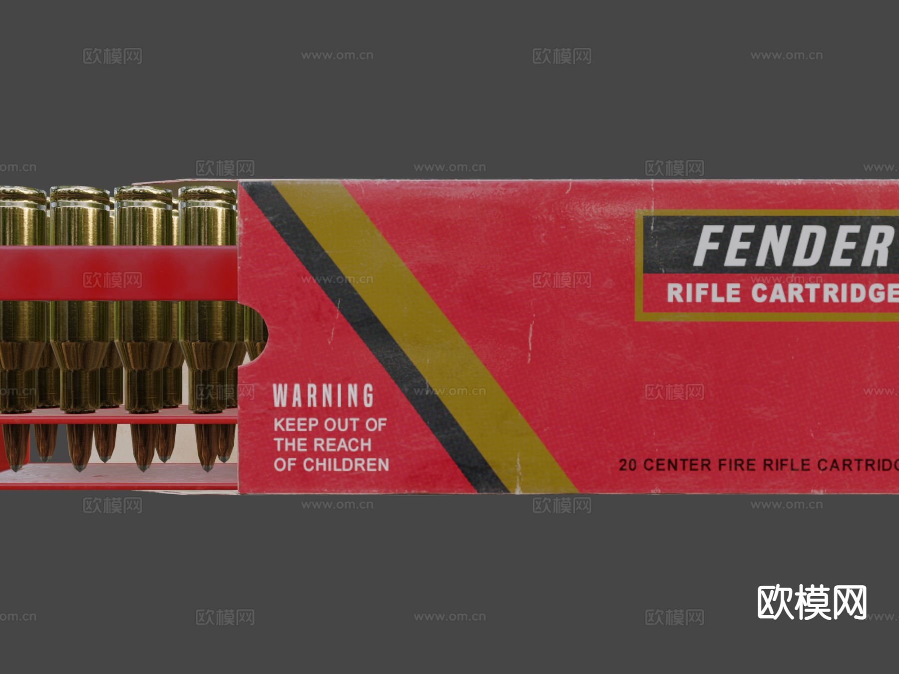 步枪子弹(弹药)su模型下载（渲染图4）
