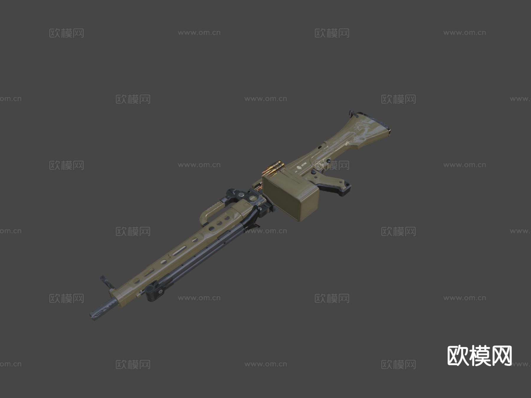 轻机枪su模型下载（渲染图4）