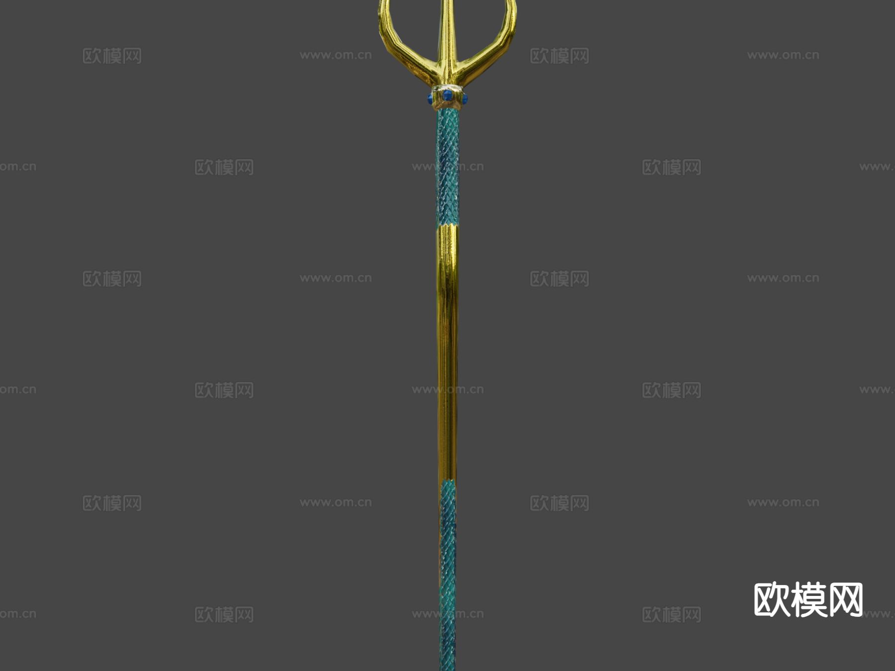 波塞冬的金色三叉戟su模型下载（渲染图7）