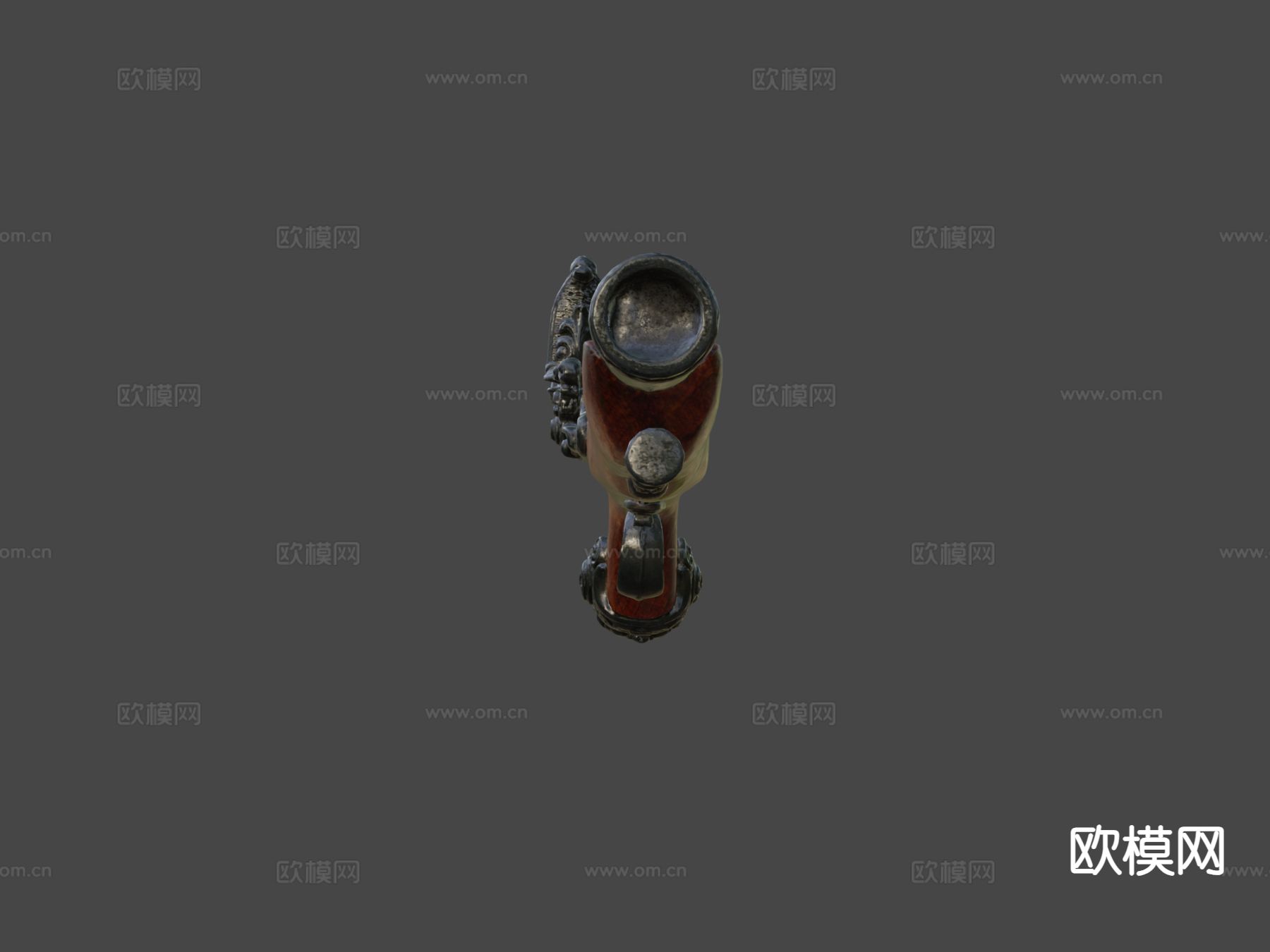 燧发殖民地手枪su模型下载（渲染图5）