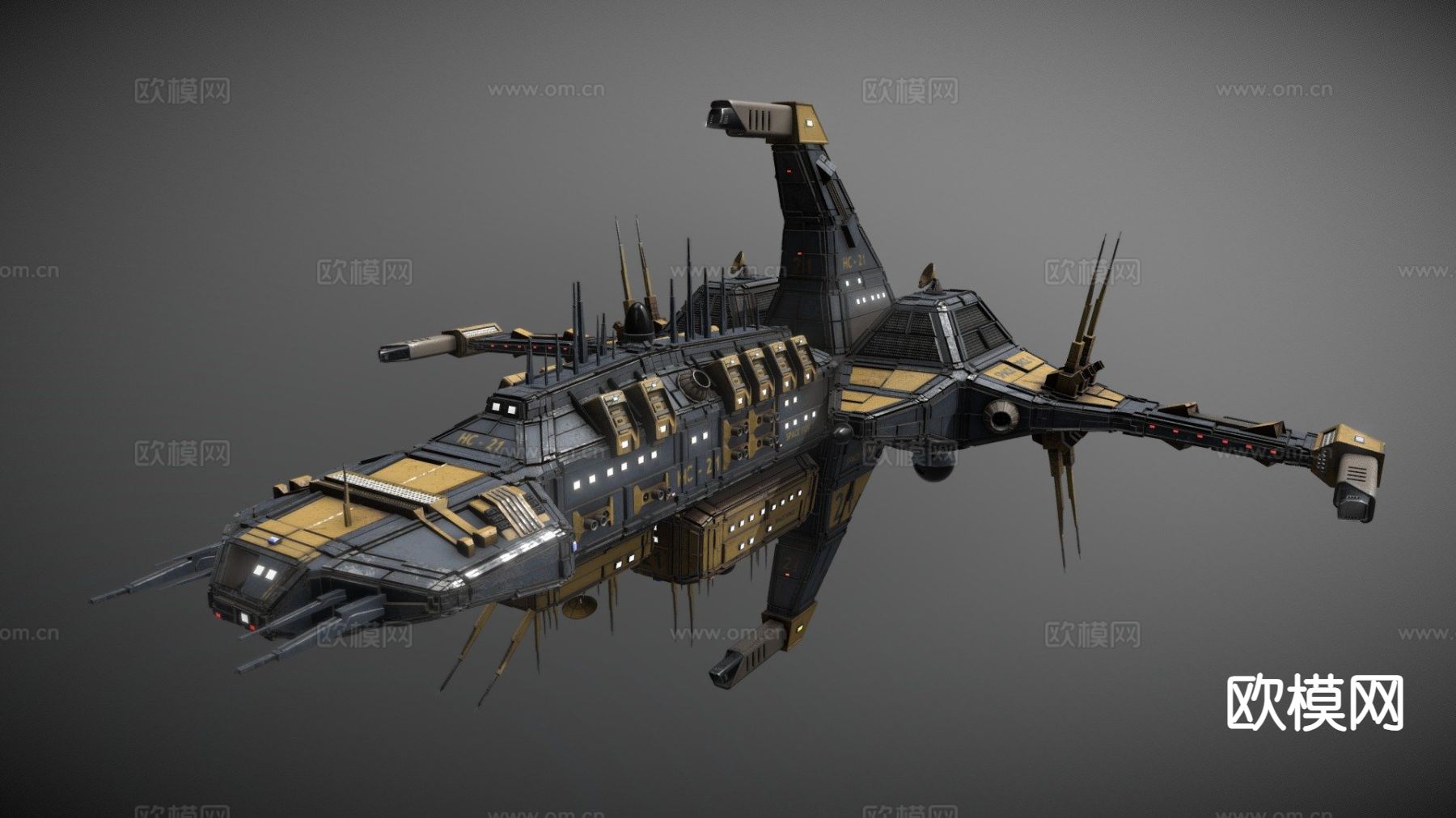 太空力量一号巡洋舰su模型下载（渲染图2）