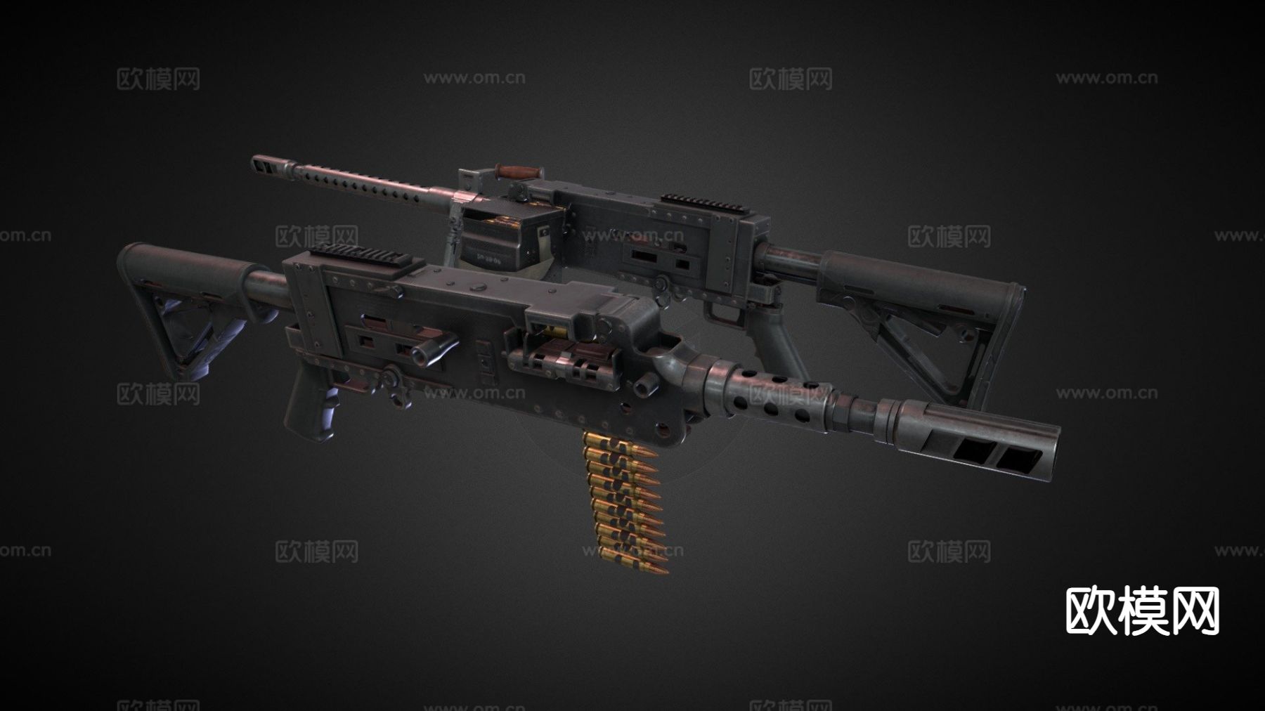 改装轻机枪 枪支 枪械su模型下载（渲染图2）