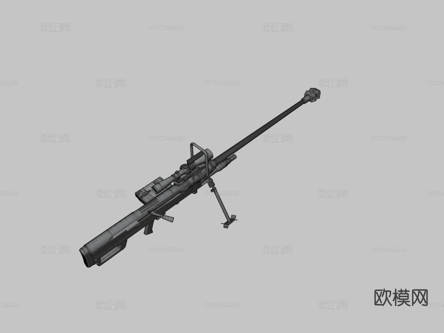 重机枪 枪支 枪械su模型下载（渲染图4）