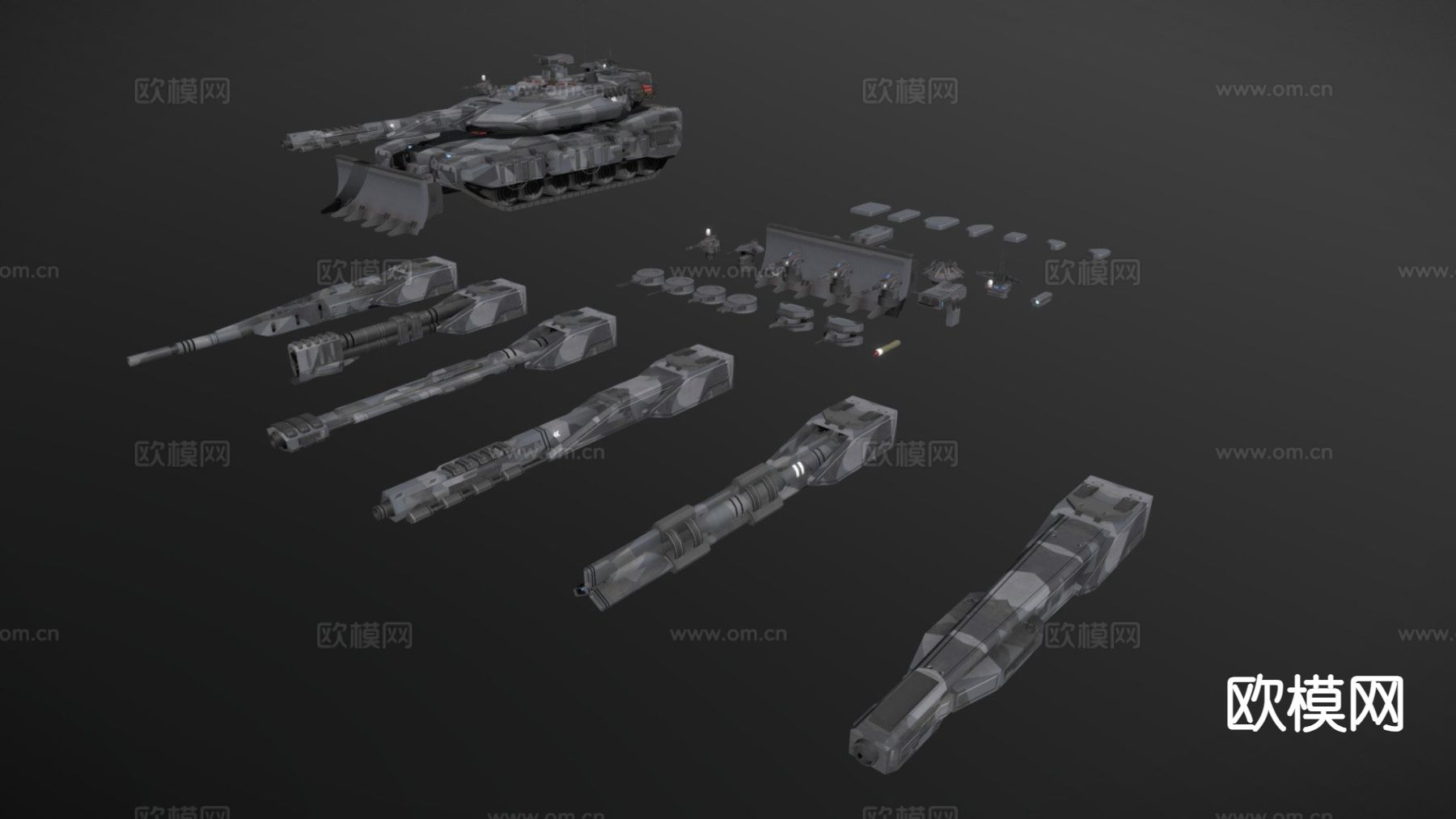 科幻坦克包su模型下载（渲染图2）