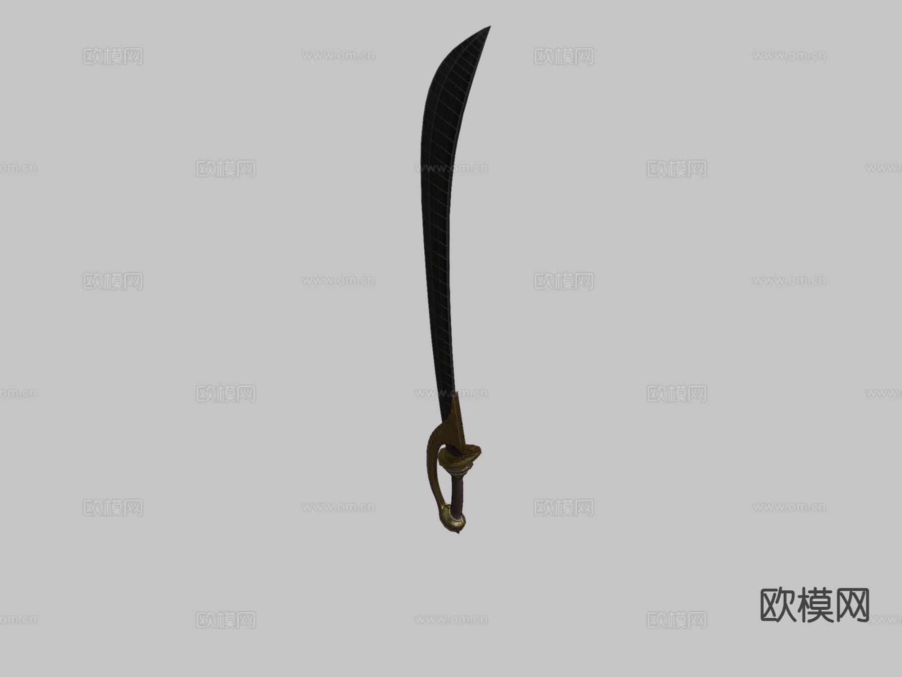 海盗军刀 弯刀su模型下载（渲染图1）