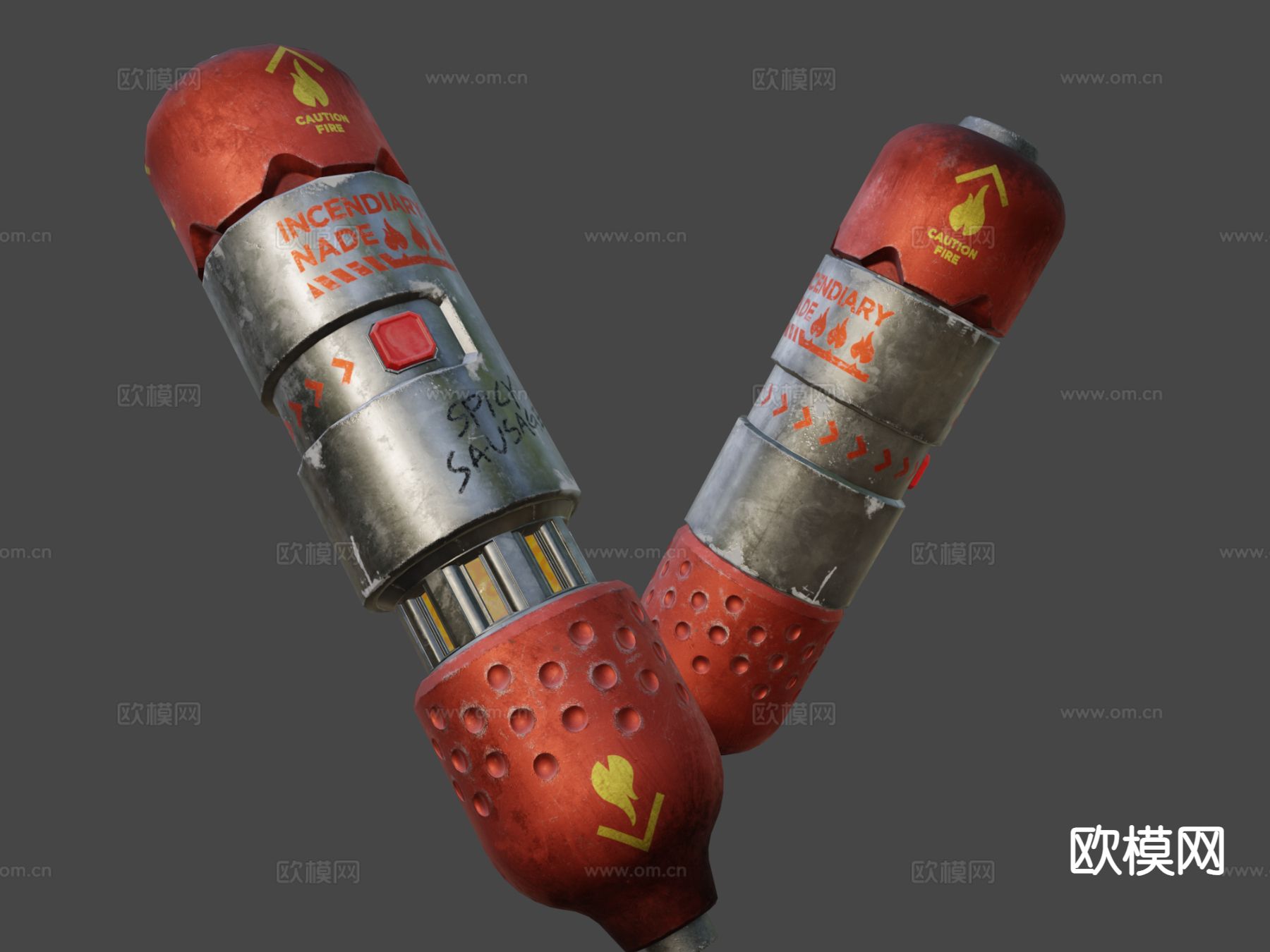 铝热剂手榴弹su模型下载（渲染图5）