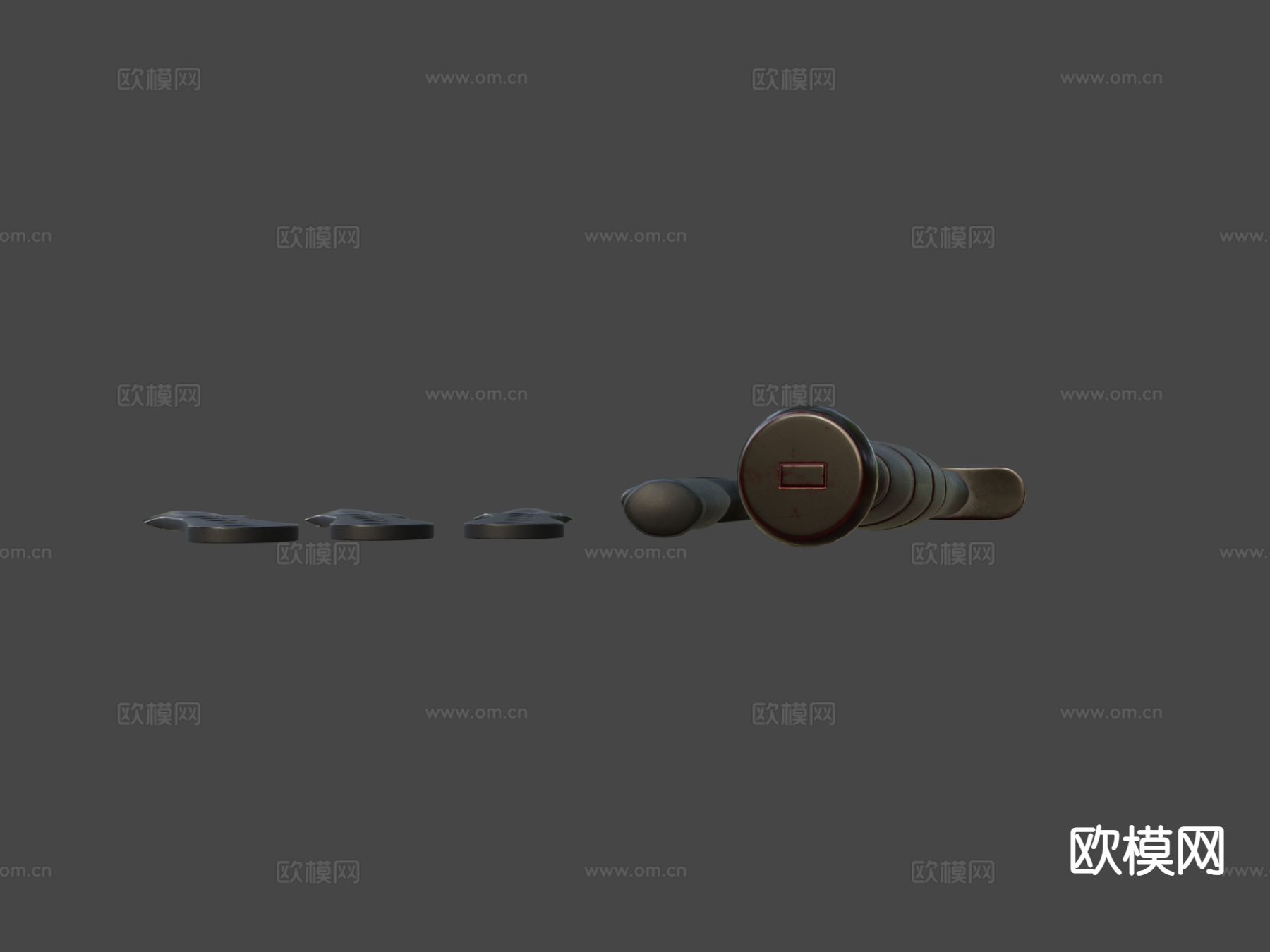 短刀 刀柄 武器su模型下载（渲染图5）