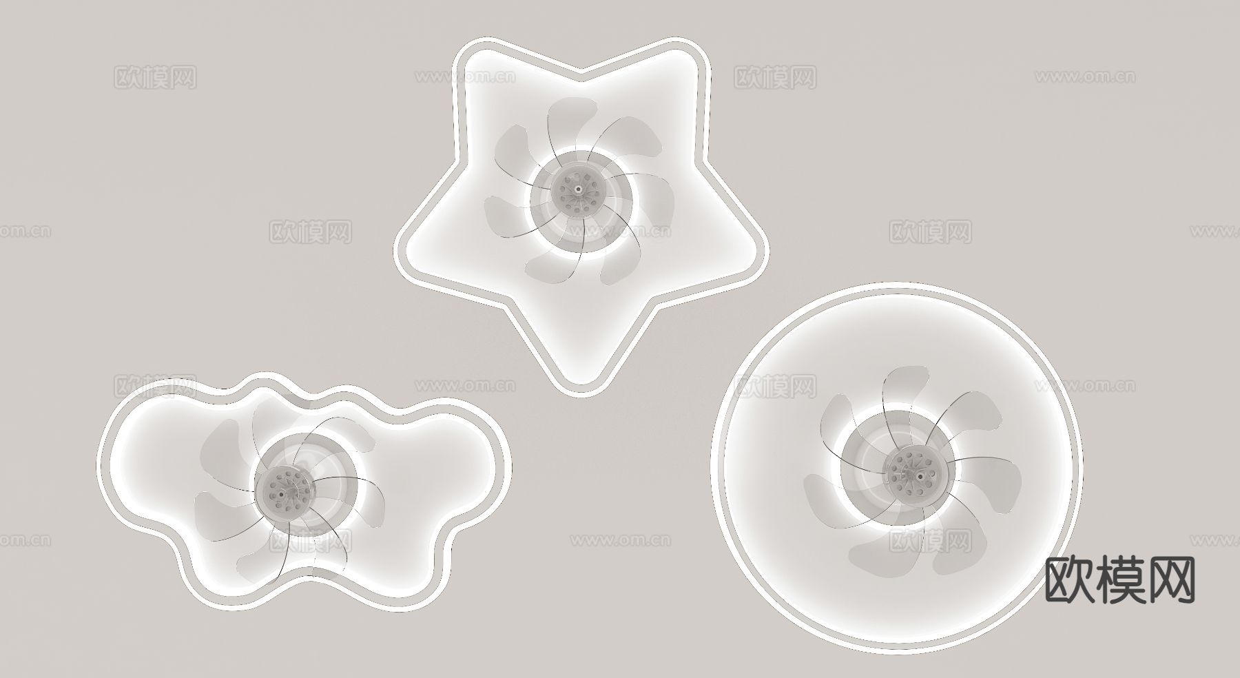 现代吸顶灯 风扇灯3d模型