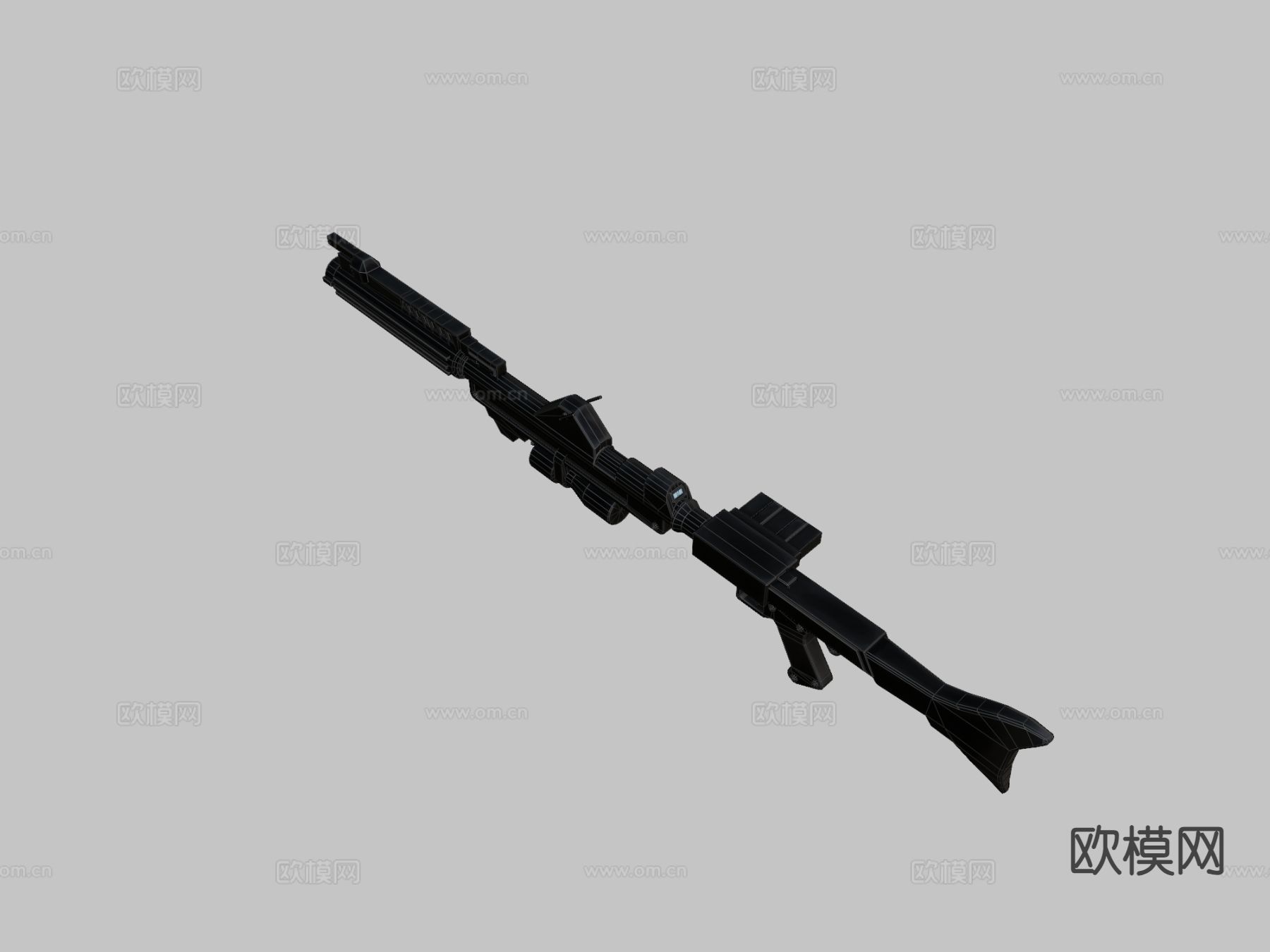 科幻步枪su模型下载（渲染图1）
