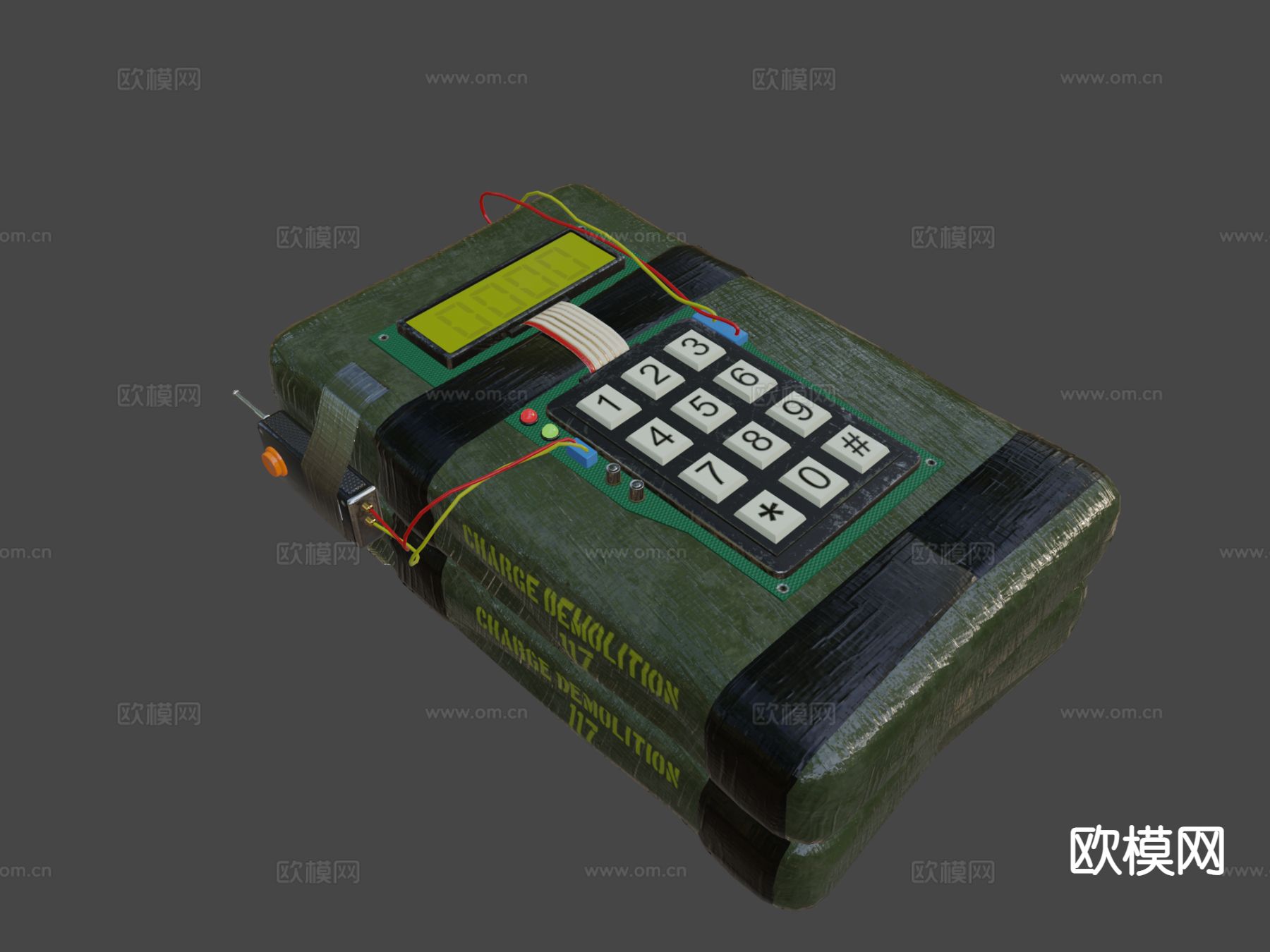 定时炸弹 武器su模型下载（渲染图3）