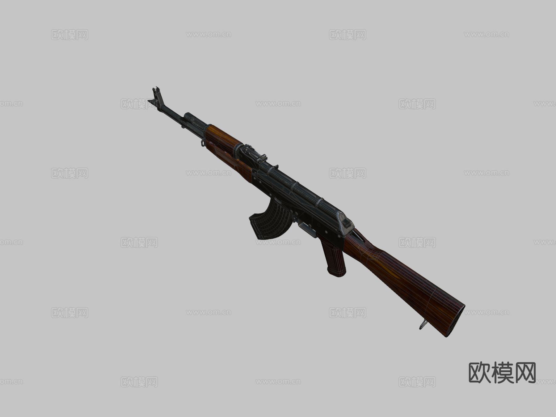AK47步枪 枪支 枪械su模型下载（渲染图1）