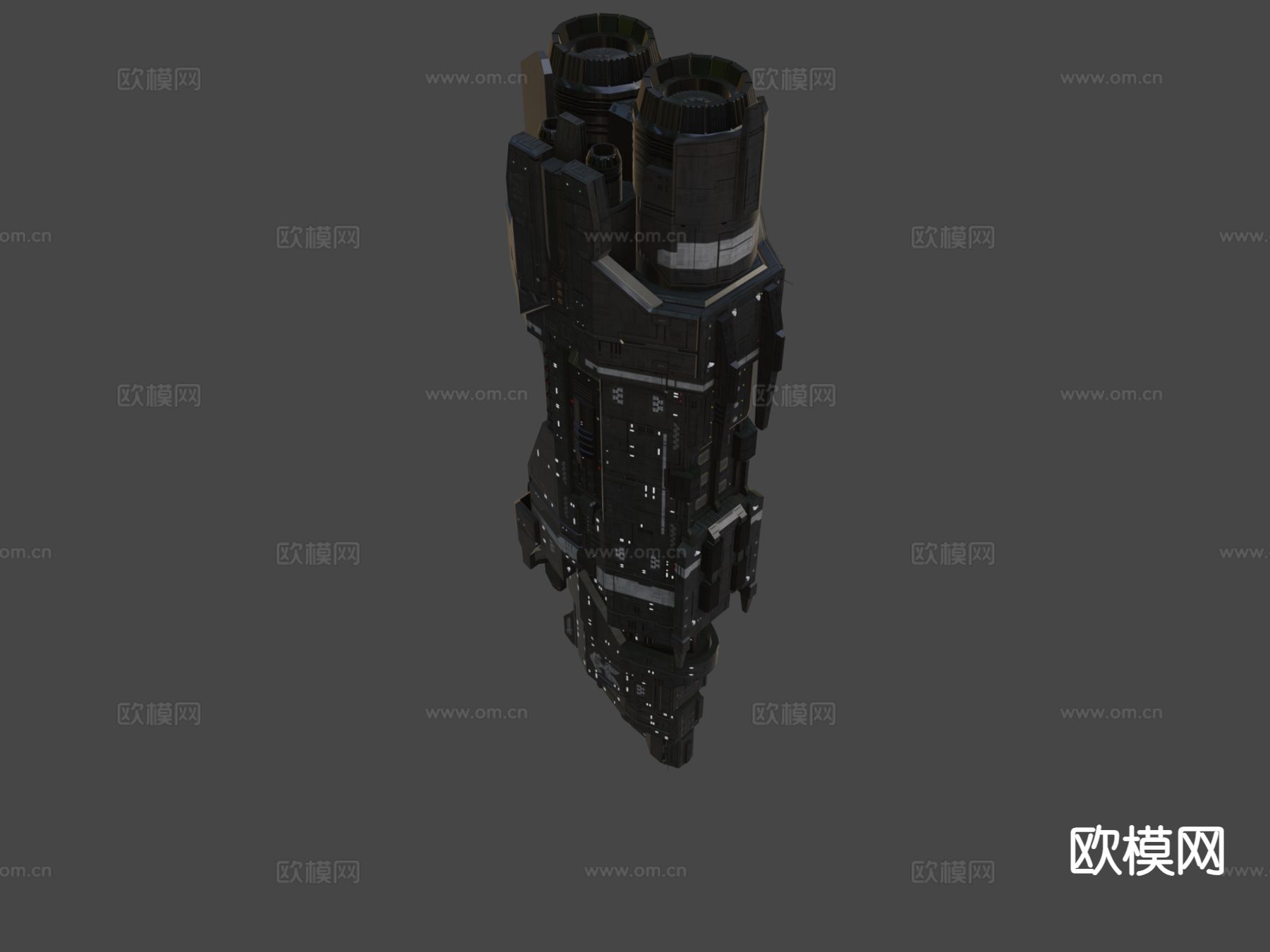 太空重型巡洋舰su模型下载（渲染图5）