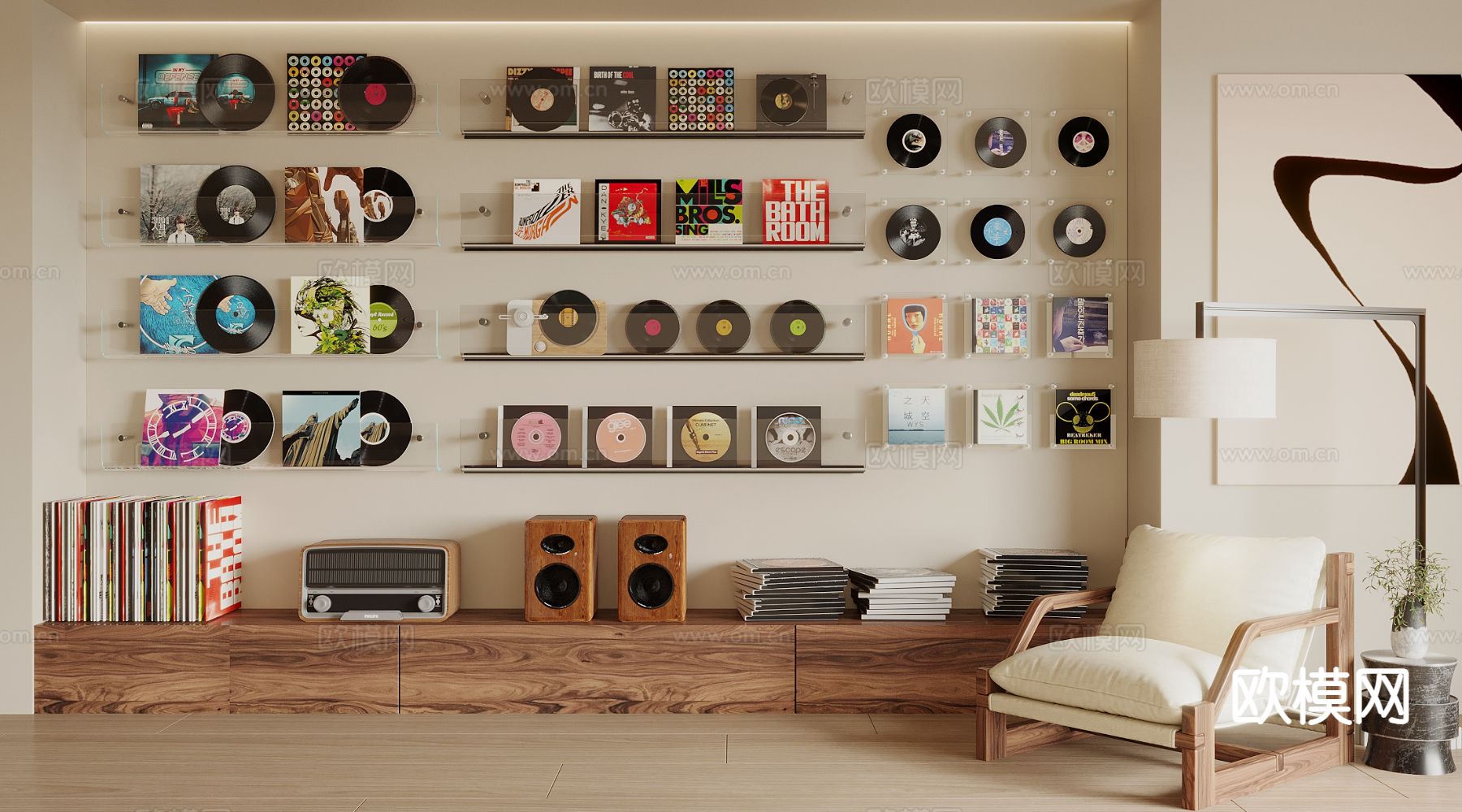 唱片摆件 黑胶唱片 CD碟片 光盘音响3d模型下载