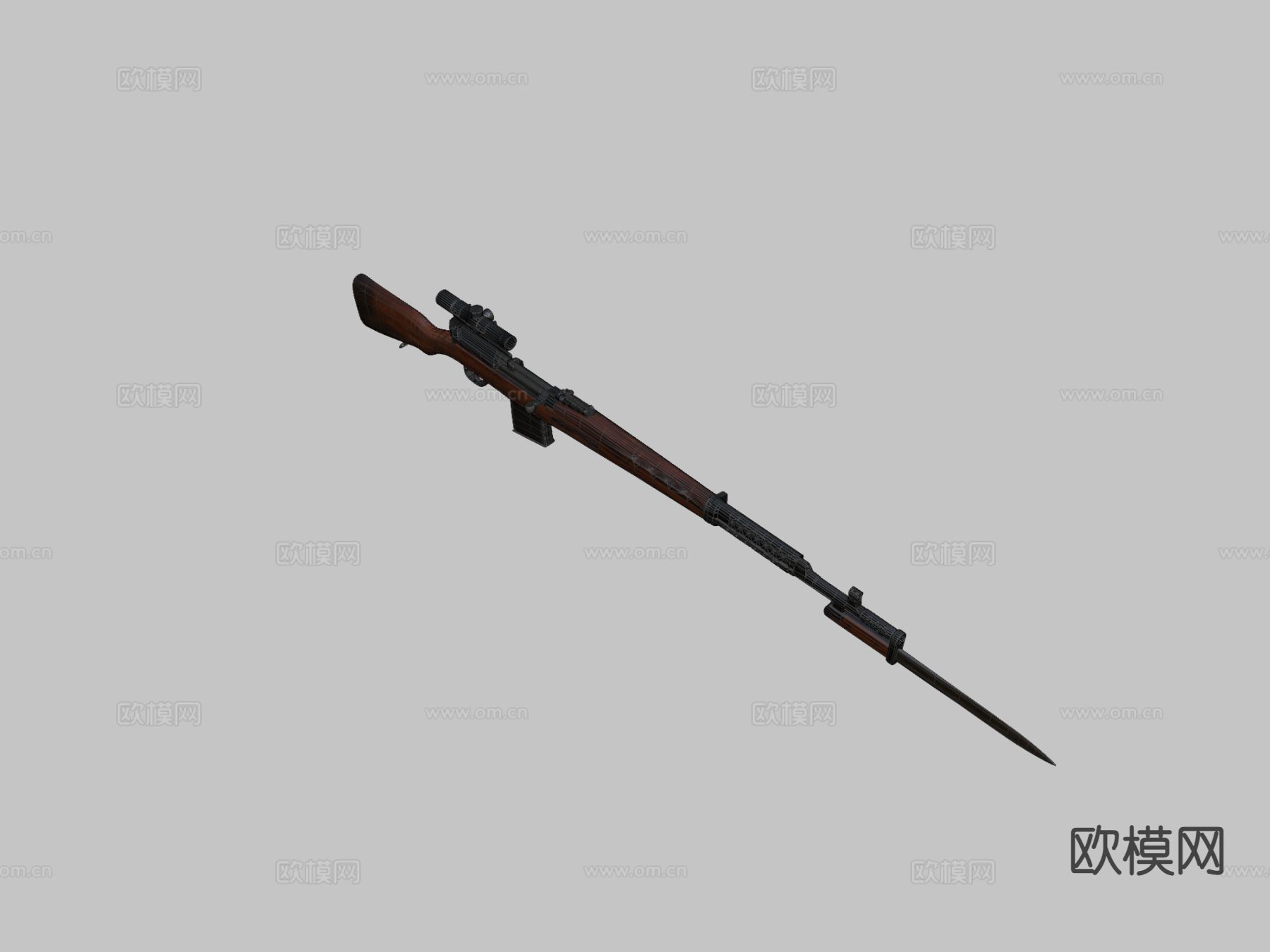 阻击枪 瞄准器su模型下载（渲染图1）