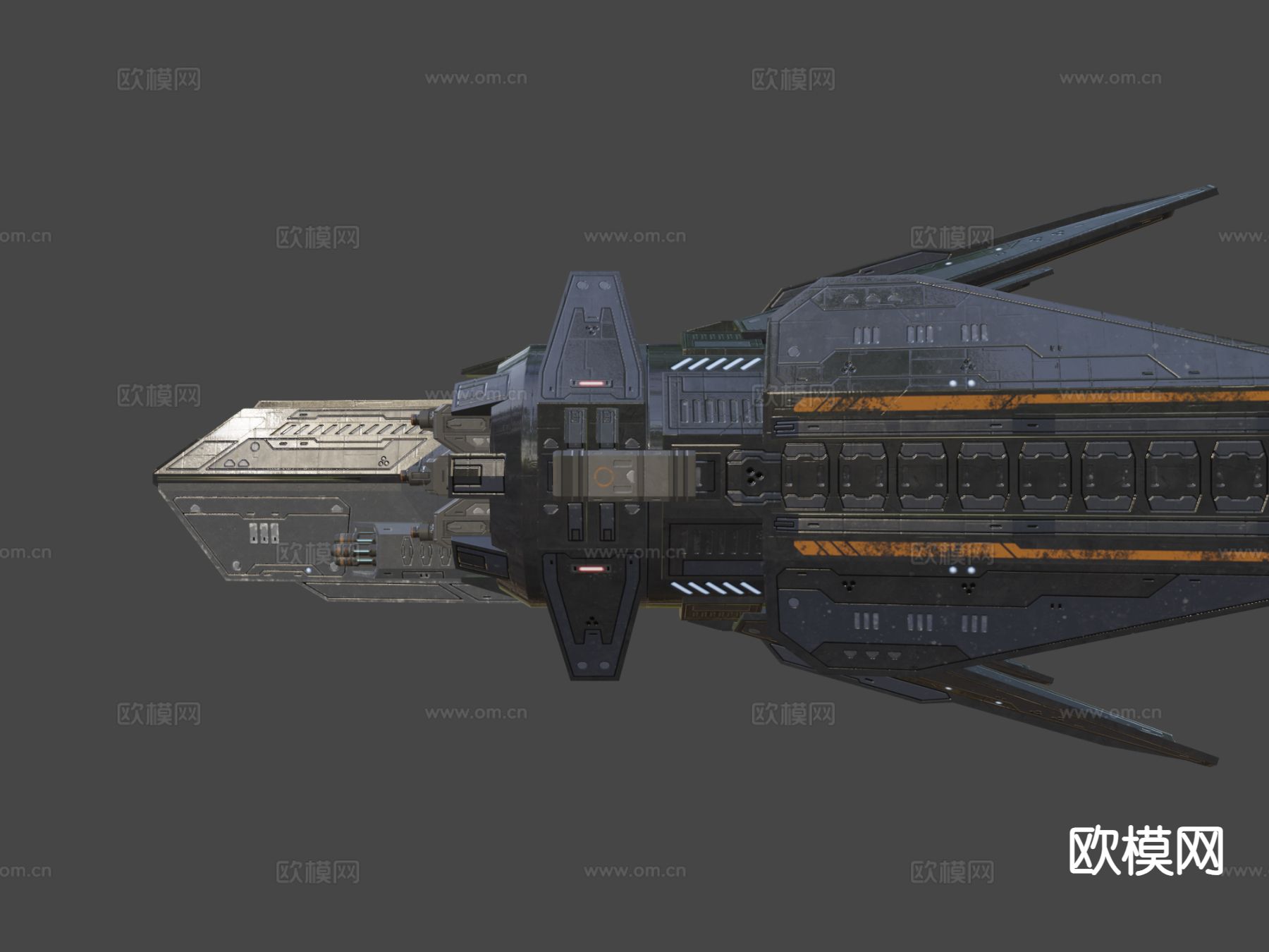 科幻重型战斗机斗牛犬su模型下载（渲染图7）
