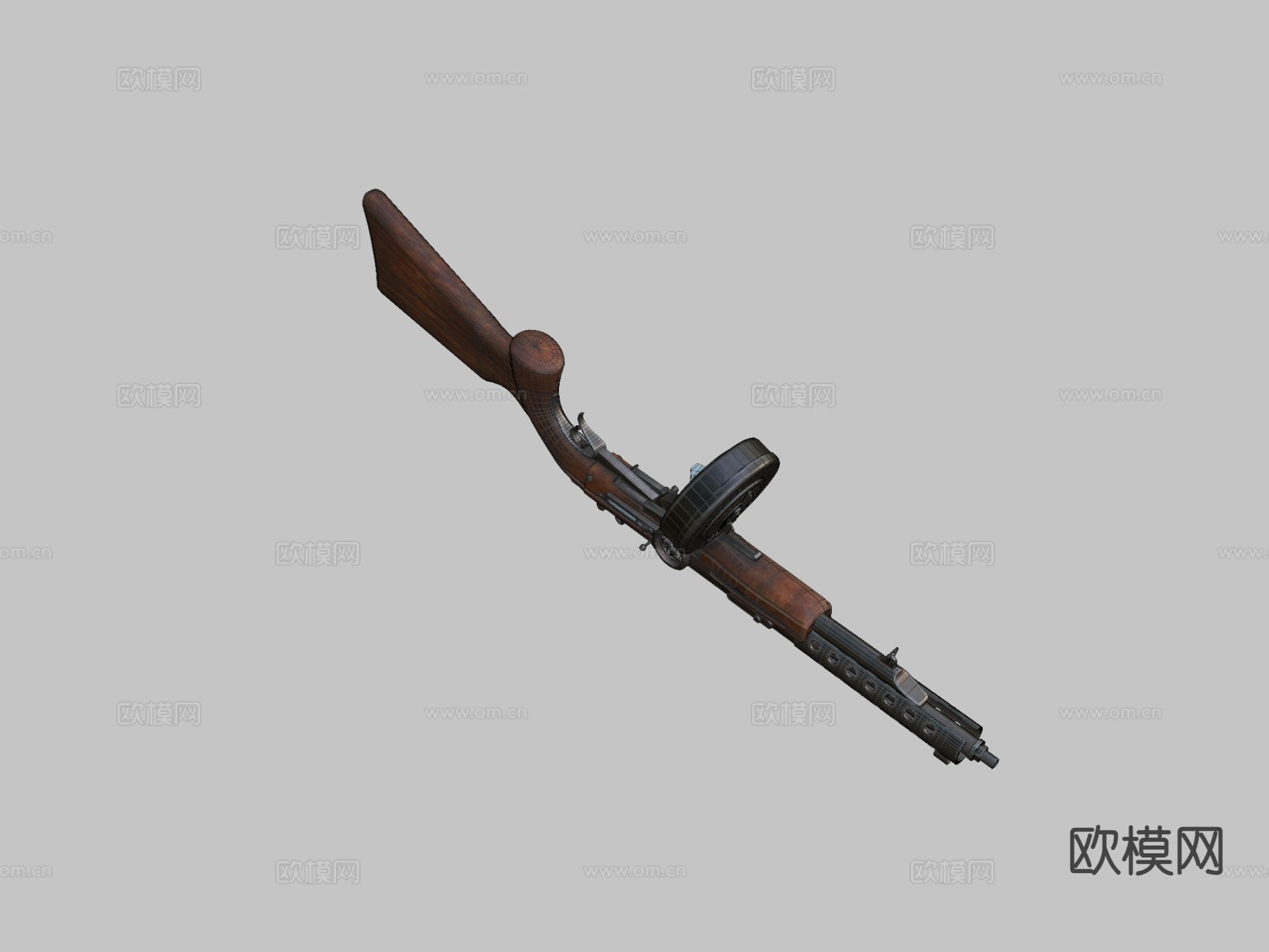 燧发冲锋枪su模型下载（渲染图3）