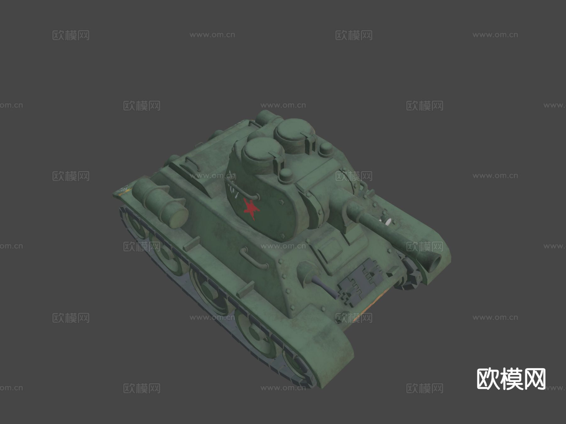 卡通风格坦克su模型下载（渲染图7）