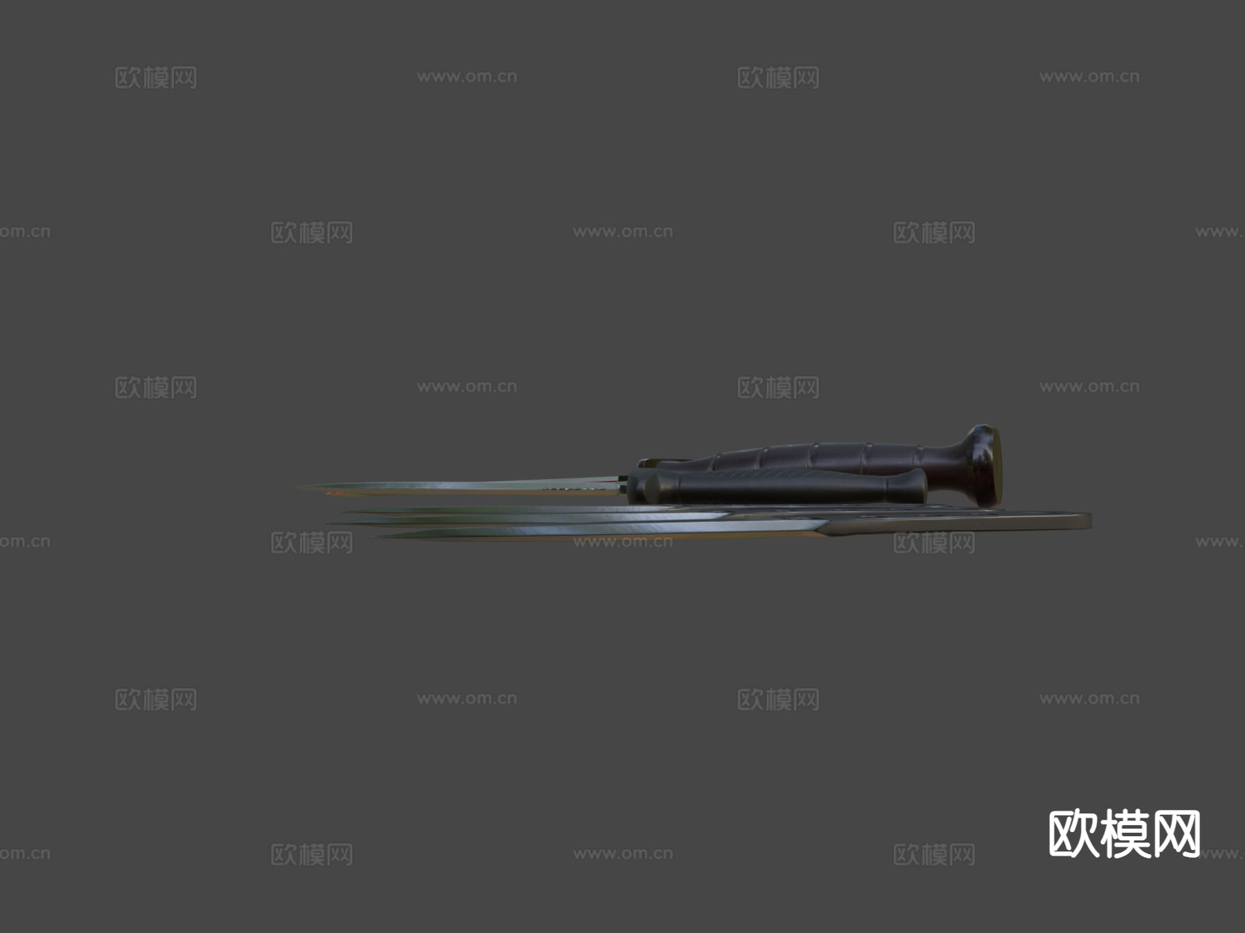 短刀 刀柄 武器su模型下载（渲染图4）