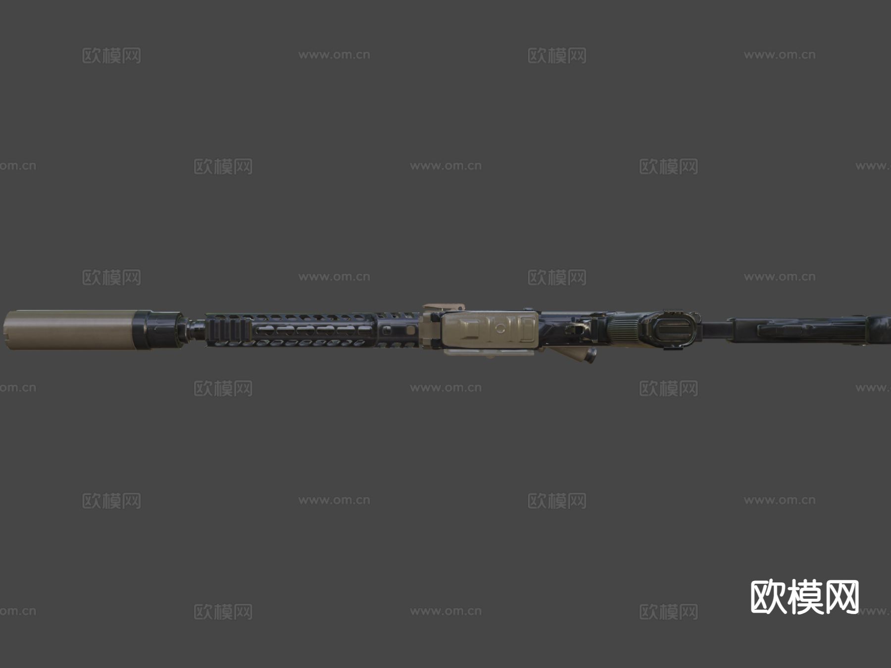 突击步枪 枪支 枪械su模型下载（渲染图7）