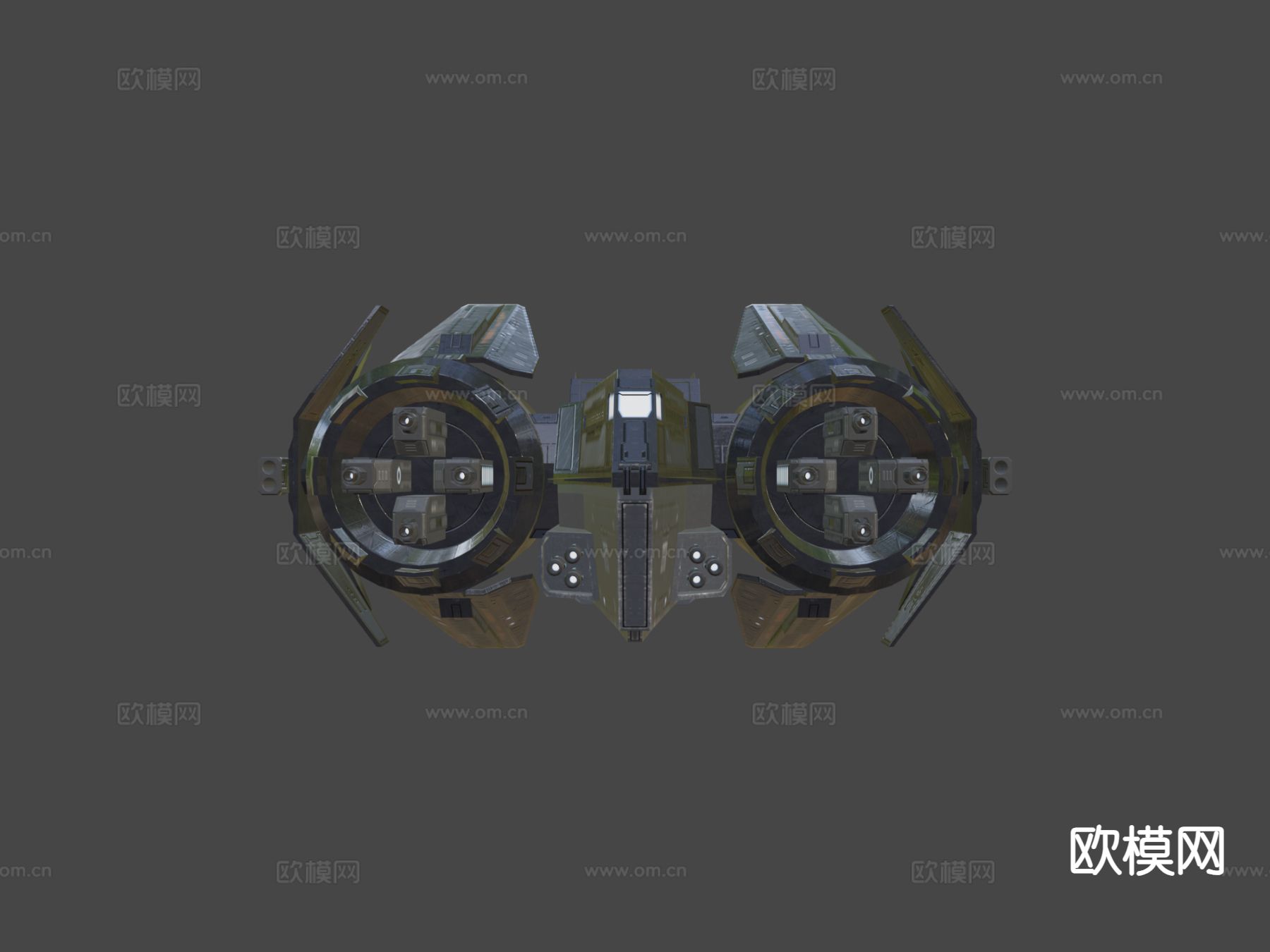科幻重型战斗机斗牛犬su模型下载（渲染图3）