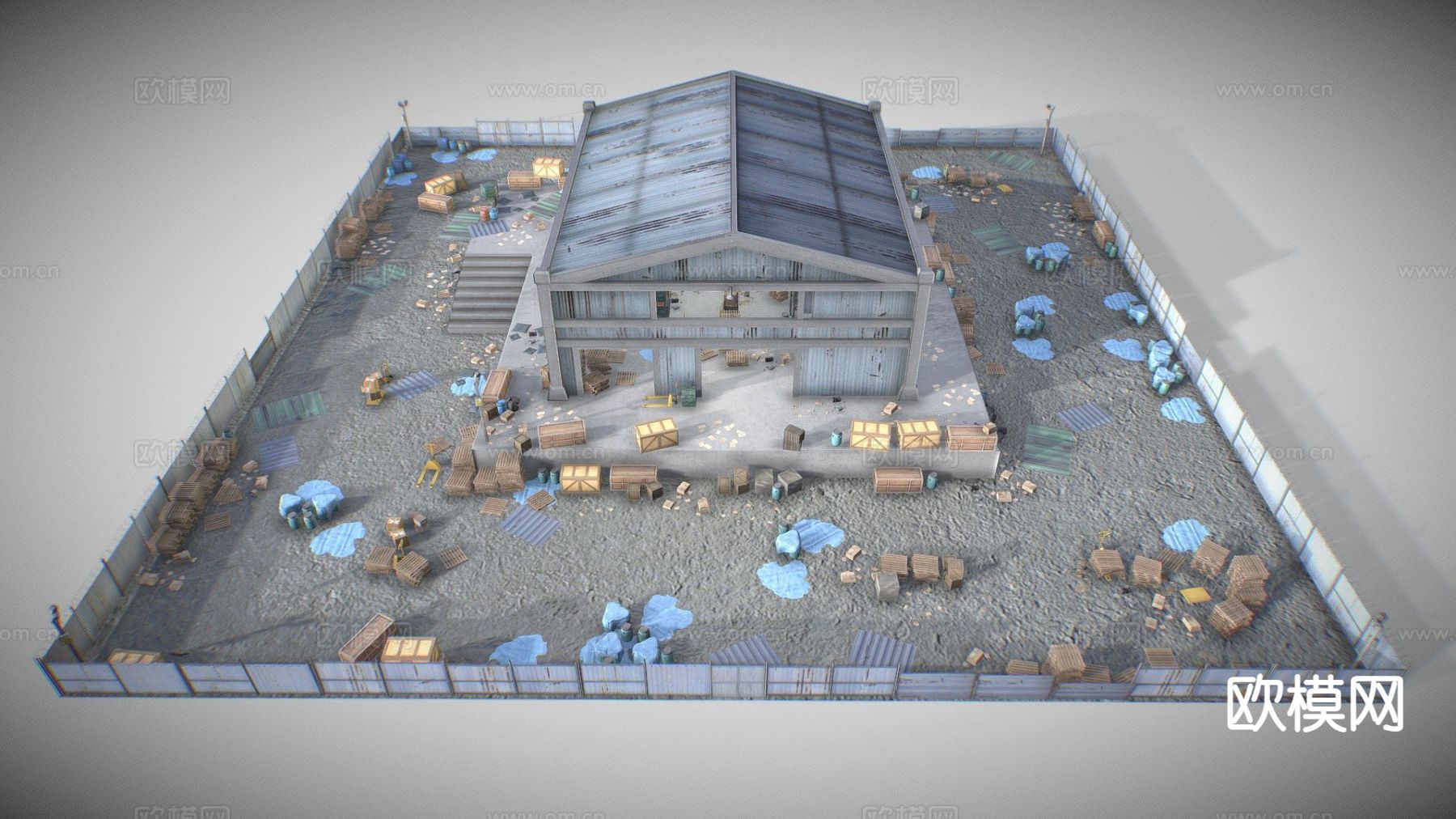 工业仓库 资产包su模型下载（渲染图2）