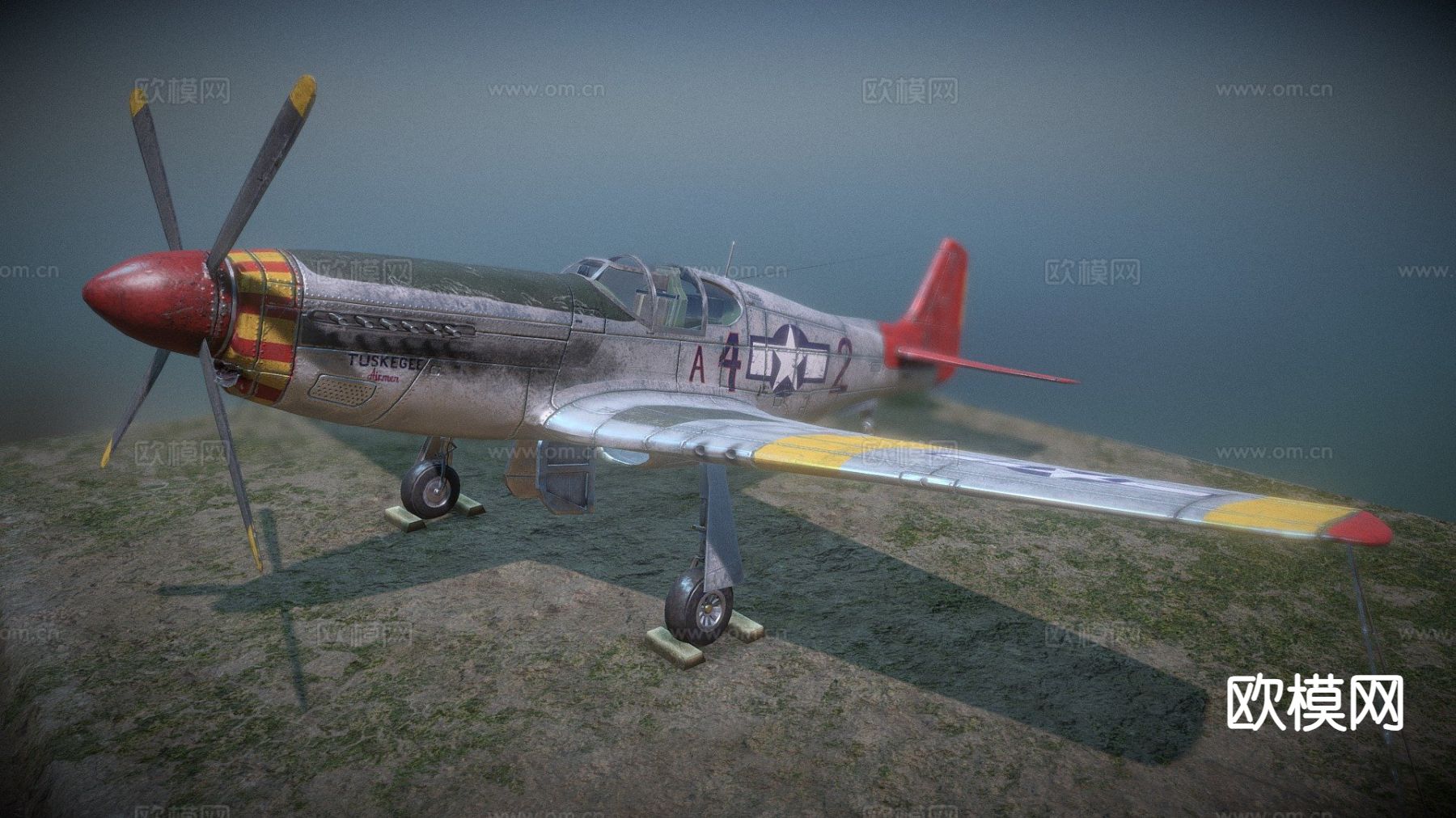 野马战斗机 轰炸机su模型下载（渲染图2）