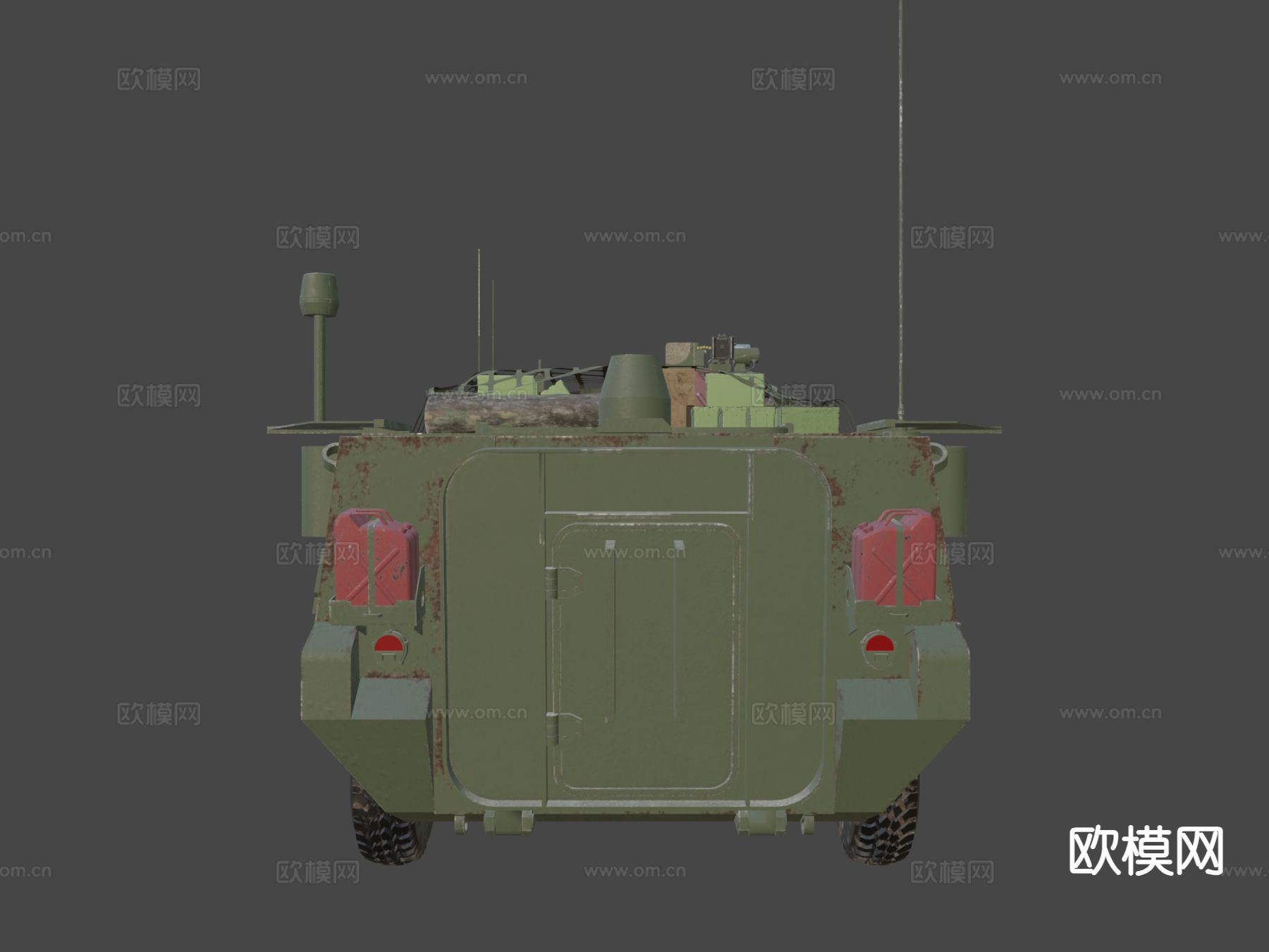 八轮装甲车 战斗车 炮车su模型下载（渲染图7）
