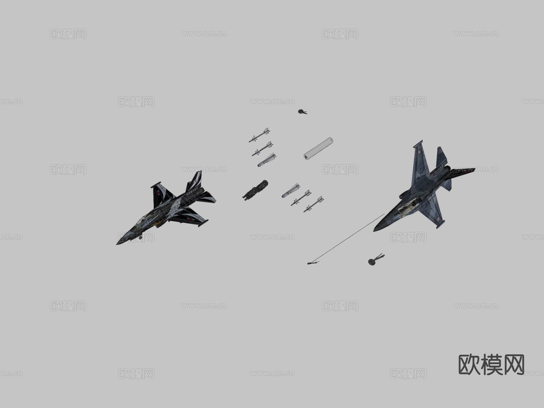 金鹰飞机 战斗机su模型下载（渲染图1）