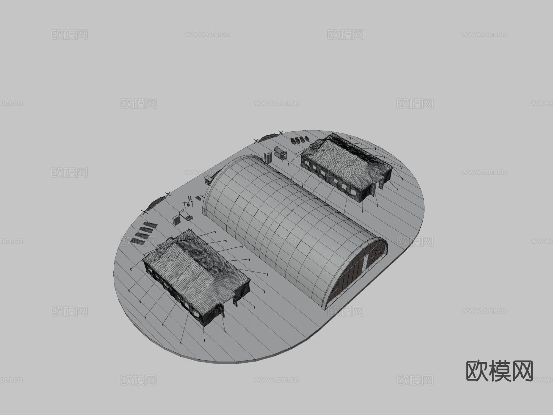 军事基地包su模型下载（渲染图3）