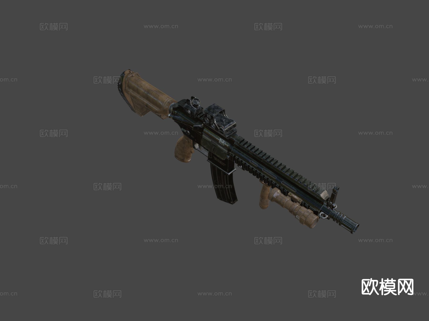 科赫 HK416步枪 枪支 枪械su模型下载（渲染图6）