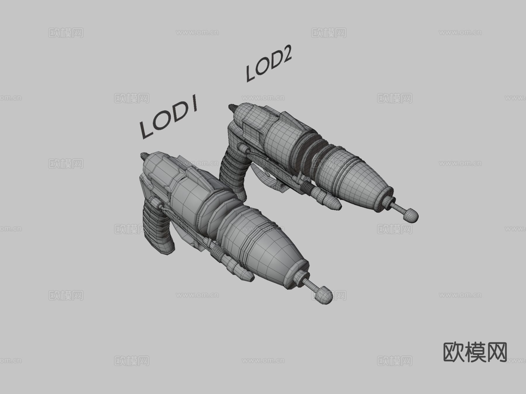 蒸汽朋克能量枪su模型下载（渲染图3）