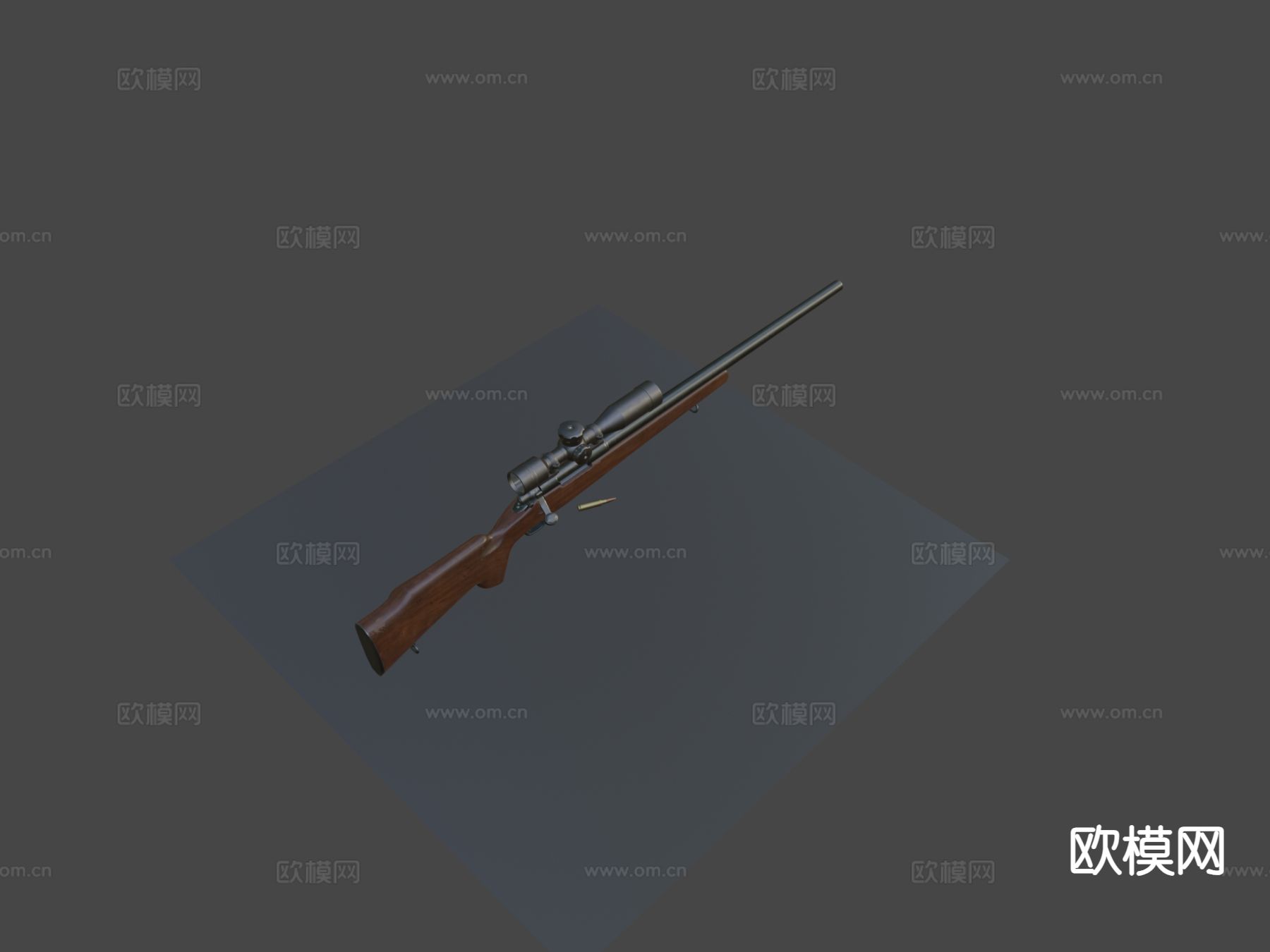 M40A1 狙击步枪 枪支 枪械su模型下载（渲染图4）