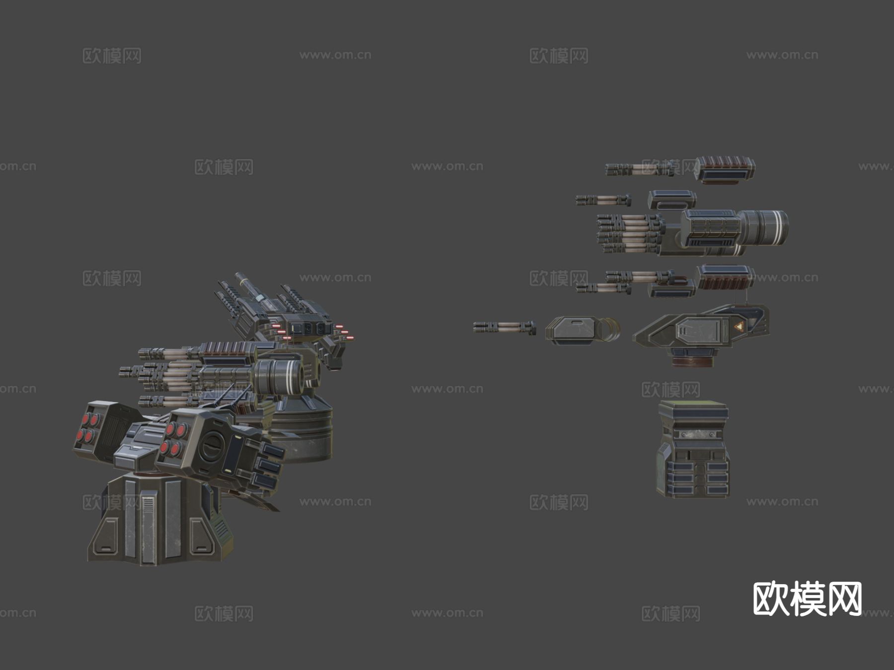 科幻炮塔su模型下载（渲染图6）