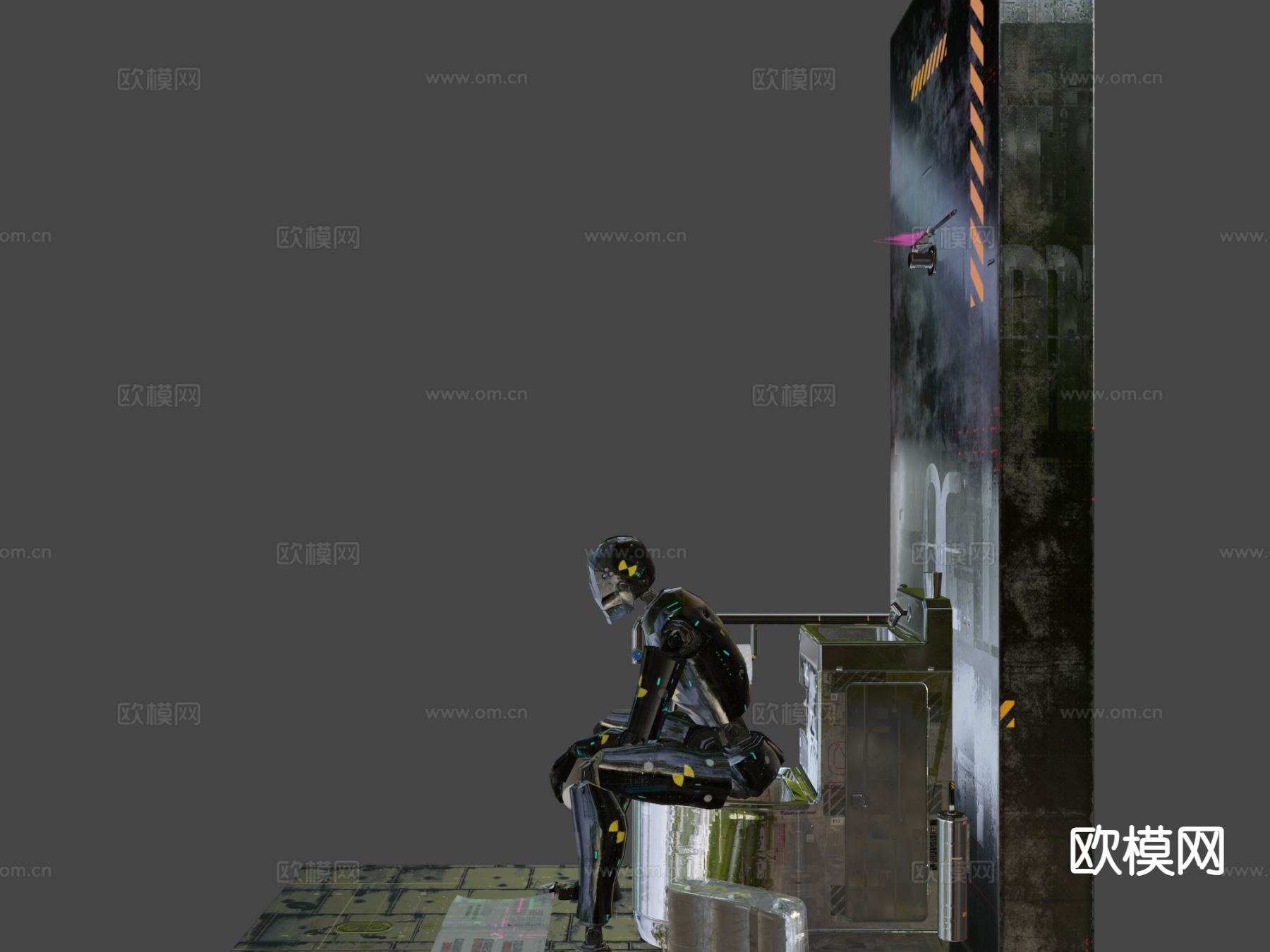 科幻设施 浴室包su模型下载（渲染图7）