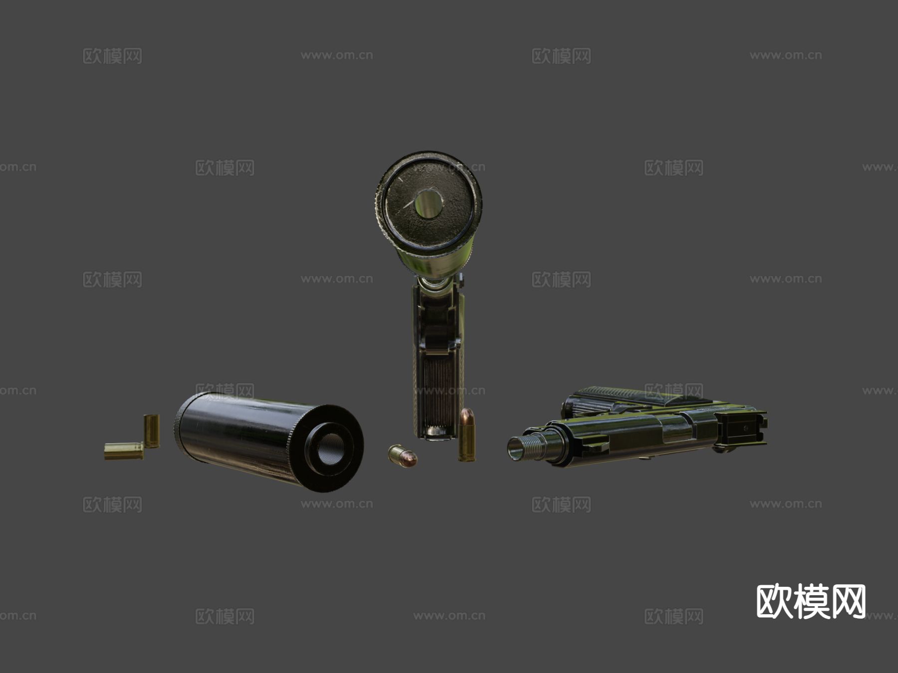 手枪 枪支 枪械su模型下载（渲染图5）