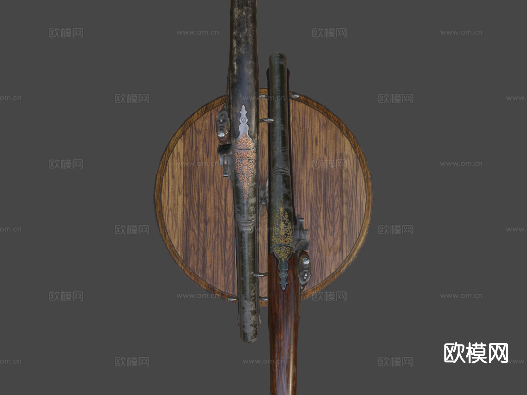 燧发枪su模型下载（渲染图6）