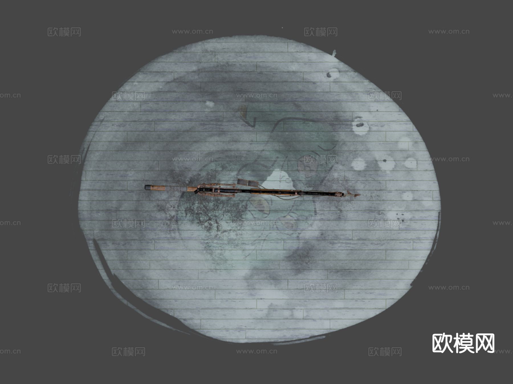 蒸汽朋克鱼叉枪su模型下载（渲染图7）