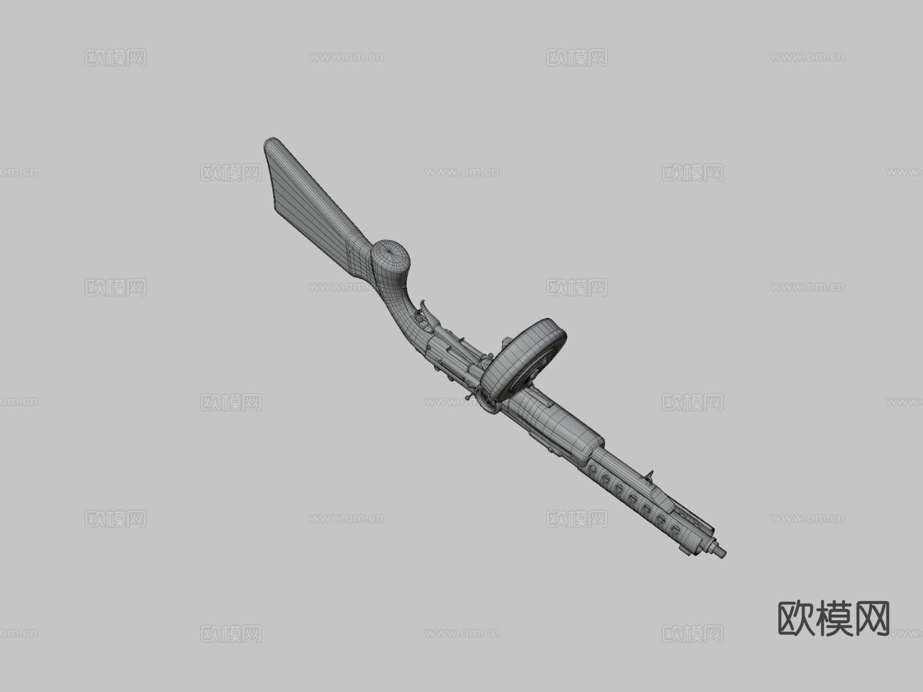 燧发冲锋枪su模型下载（渲染图1）