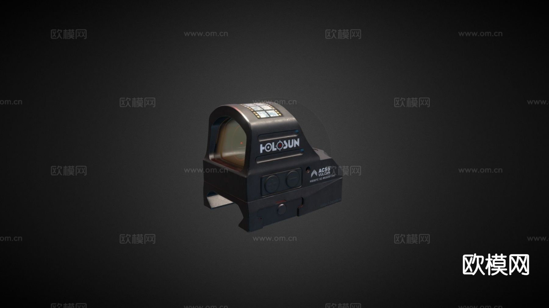 红点瞄准镜su模型下载（渲染图2）