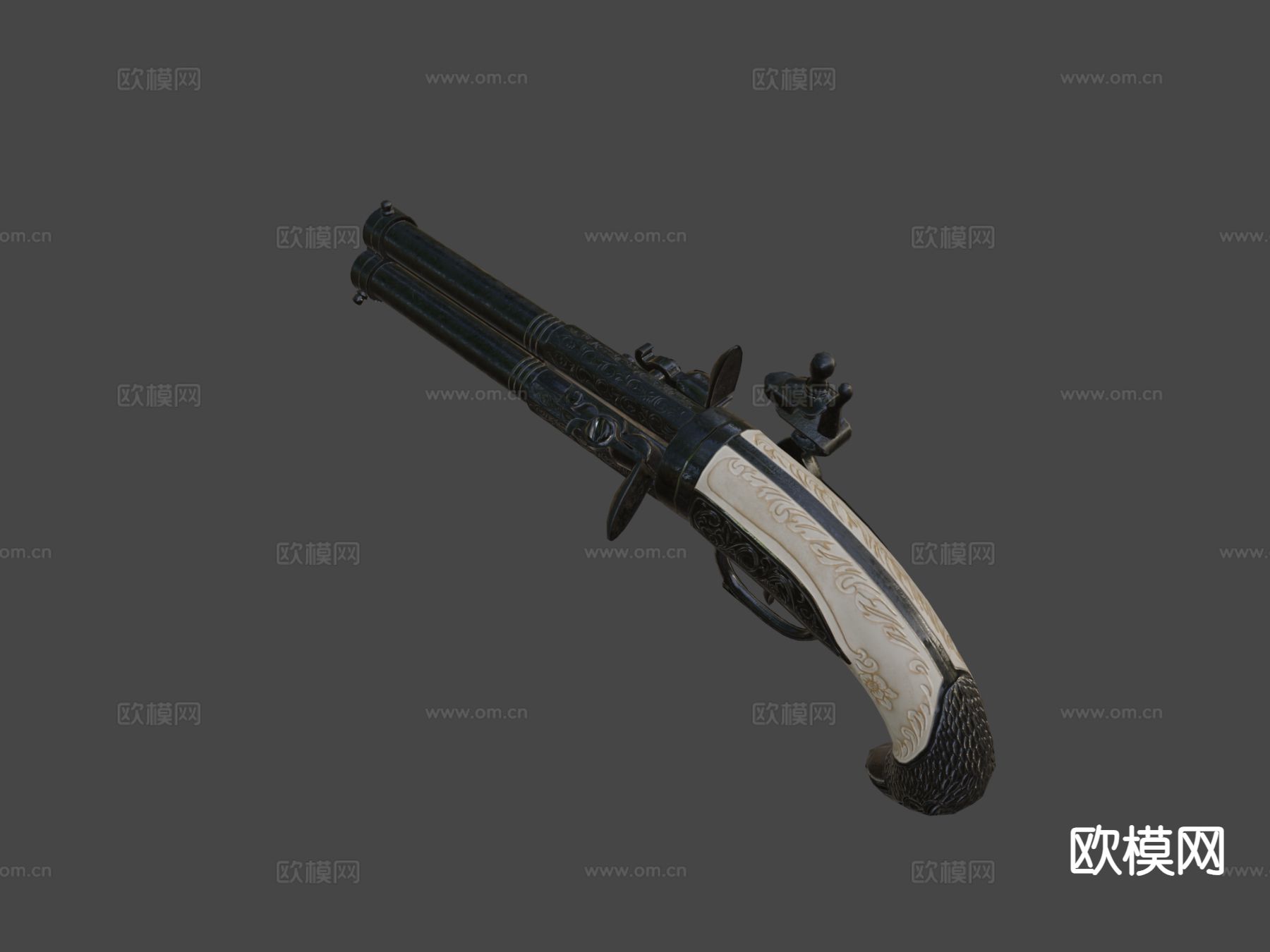 燧发枪su模型下载（渲染图7）