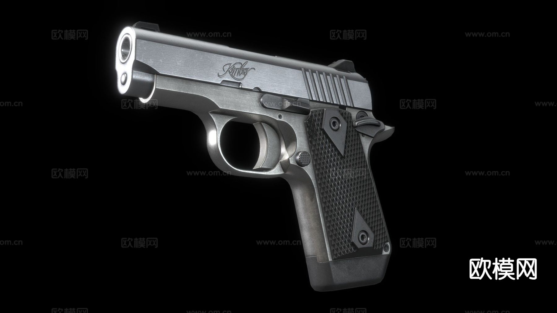 金伯微型手枪su模型下载（渲染图2）