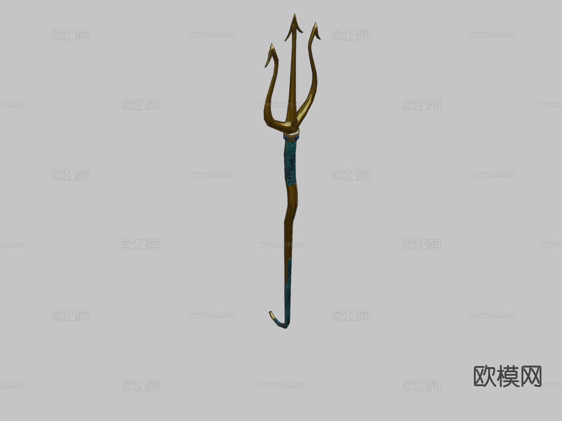 波塞冬的金色三叉戟su模型下载（渲染图3）