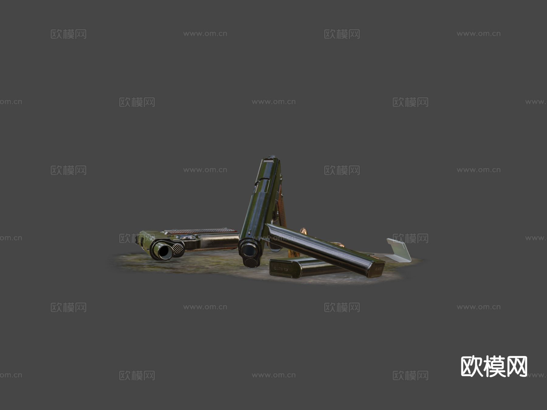 手枪 枪支 枪械su模型下载（渲染图6）