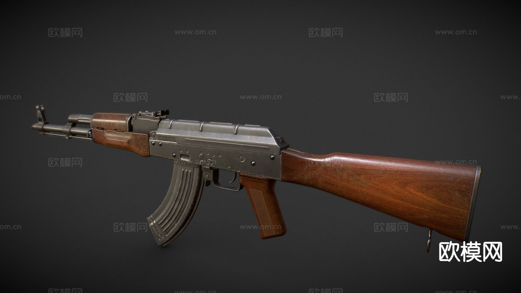 AK-47步枪 枪支 枪械su模型下载（渲染图2）